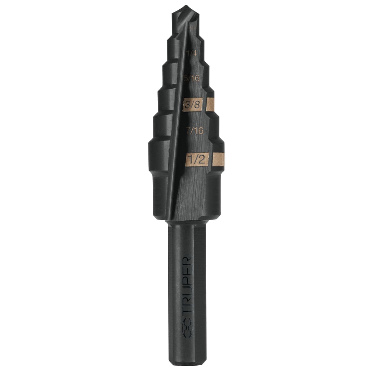 Broca escalonada óxido negro Truper 6 escalones 3/16' a 1/2' Truper 0