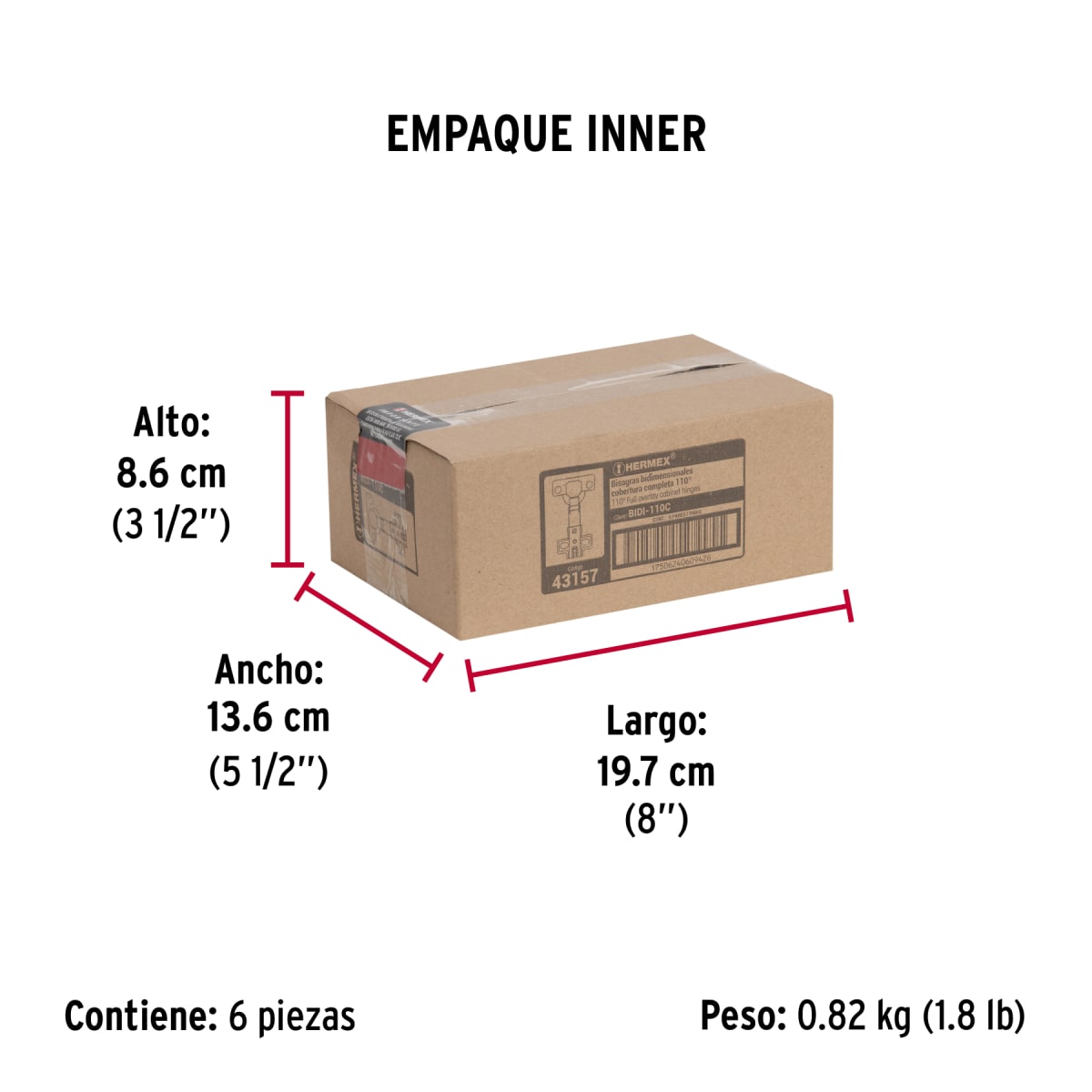 Bisagra Cangrejo Lateral 35 Mm X 2 Unidades Hermex 431576