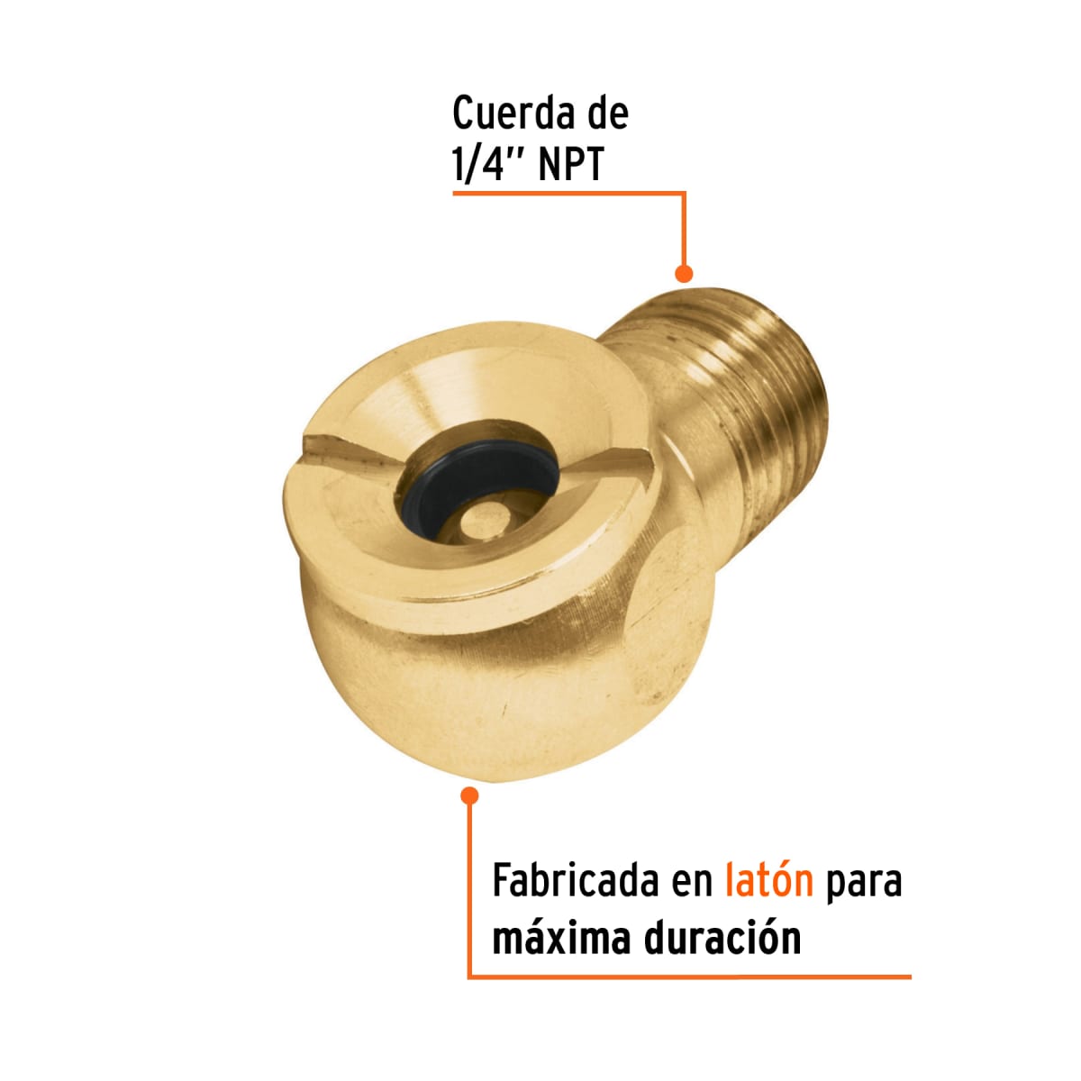 Cabeza infladora de llantas, macho, cuerda 1/4 npt2