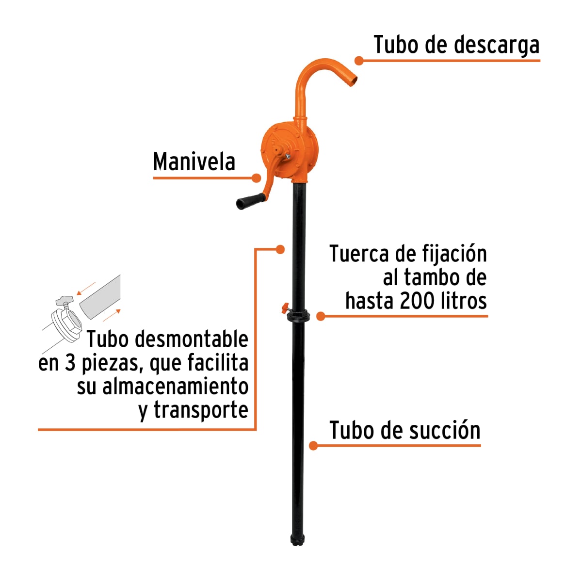 Bomba Extractora De Aceite Con Manivela Truper 100672