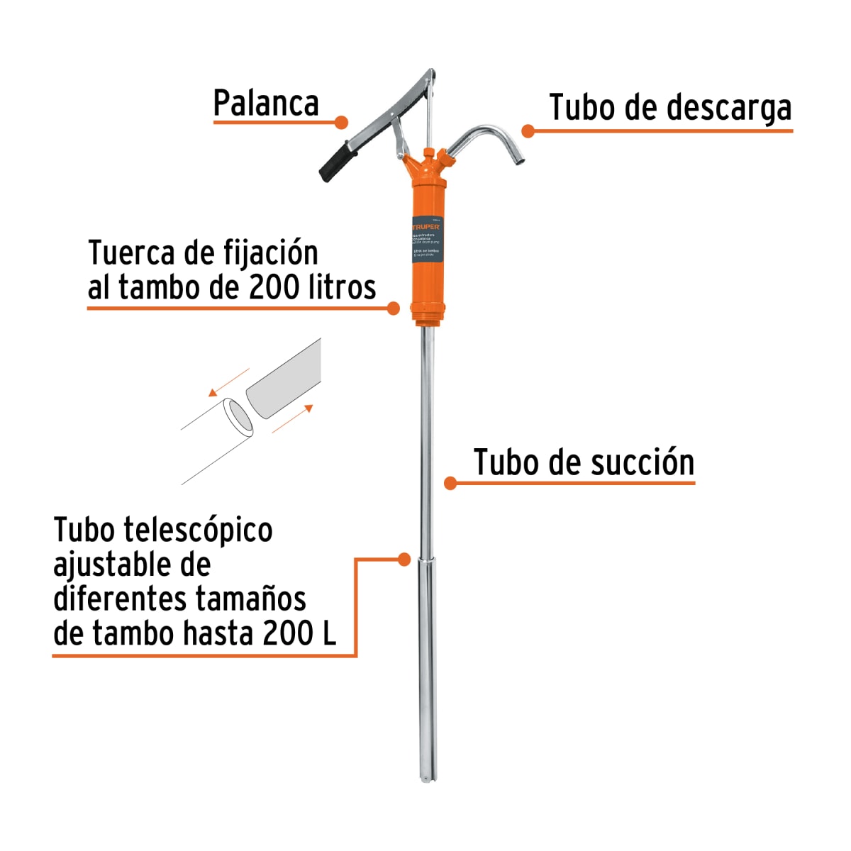 Bomba extractora de aceite con palanca Truper 168573