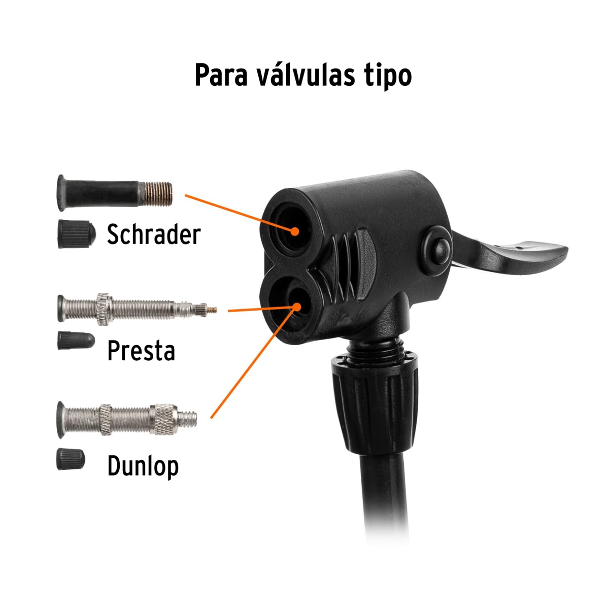 Inflador De Pedal Para Bicicleta Pelota 60 PSI Truper 1016674