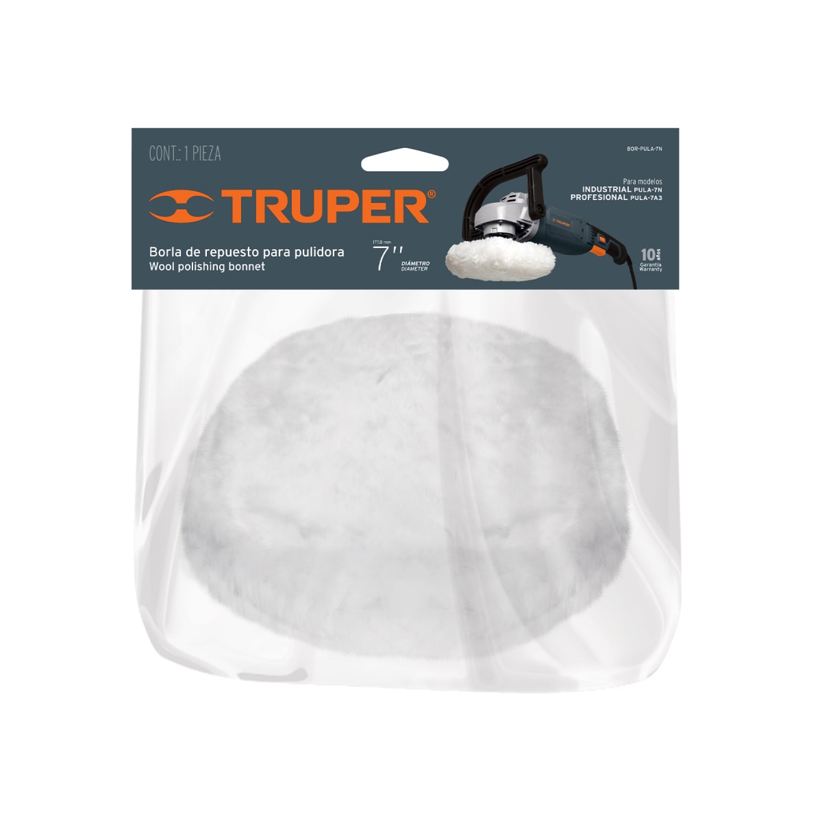Borla Bonete De Repuesto Para Pulidora Truper 167093