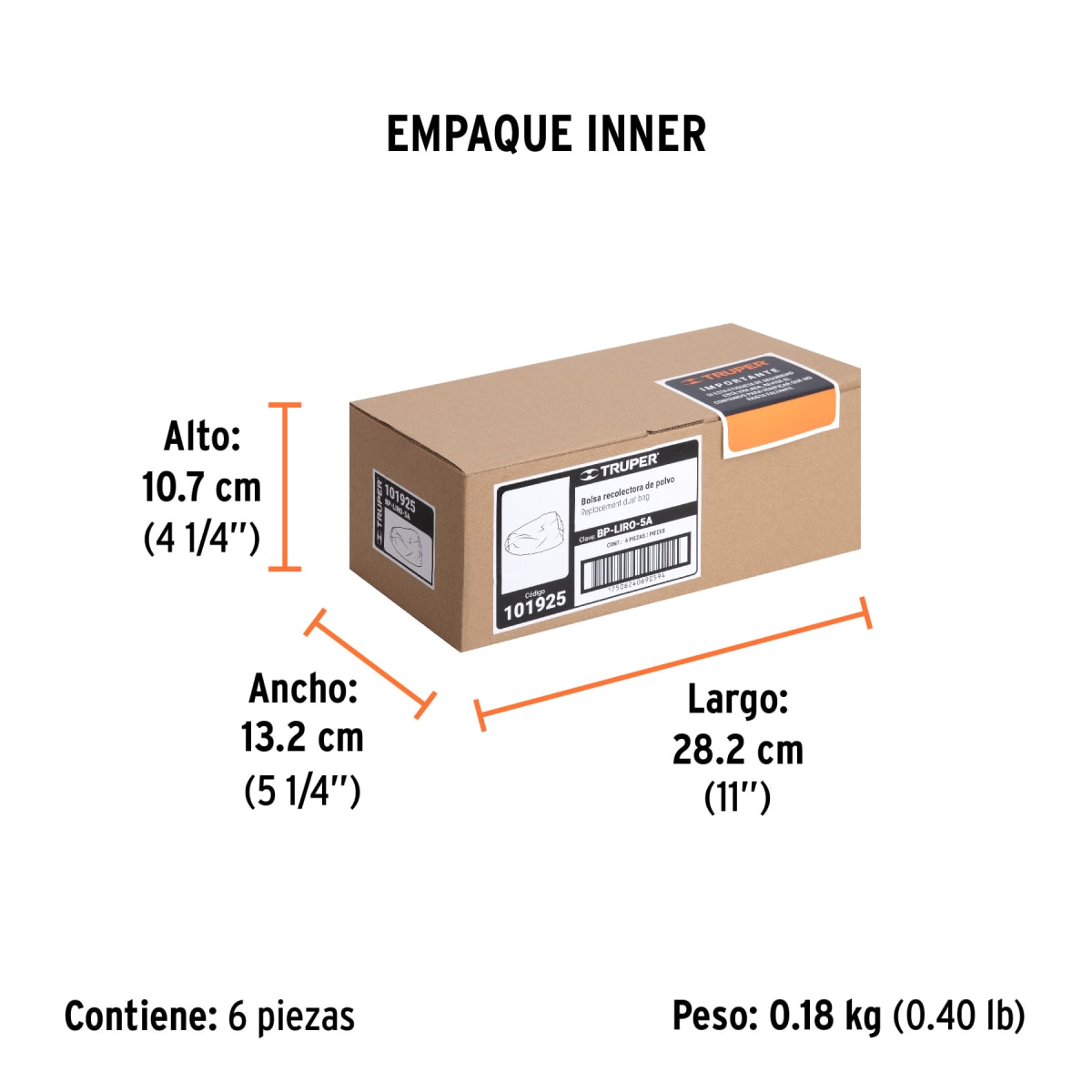 Bolsa Para Polvo Para Lijadora Roto Orbital LIRO-5A Truper 1019253