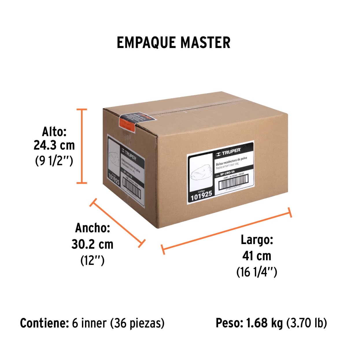 Bolsa Para Polvo Para Lijadora Roto Orbital LIRO-5A Truper 1019254