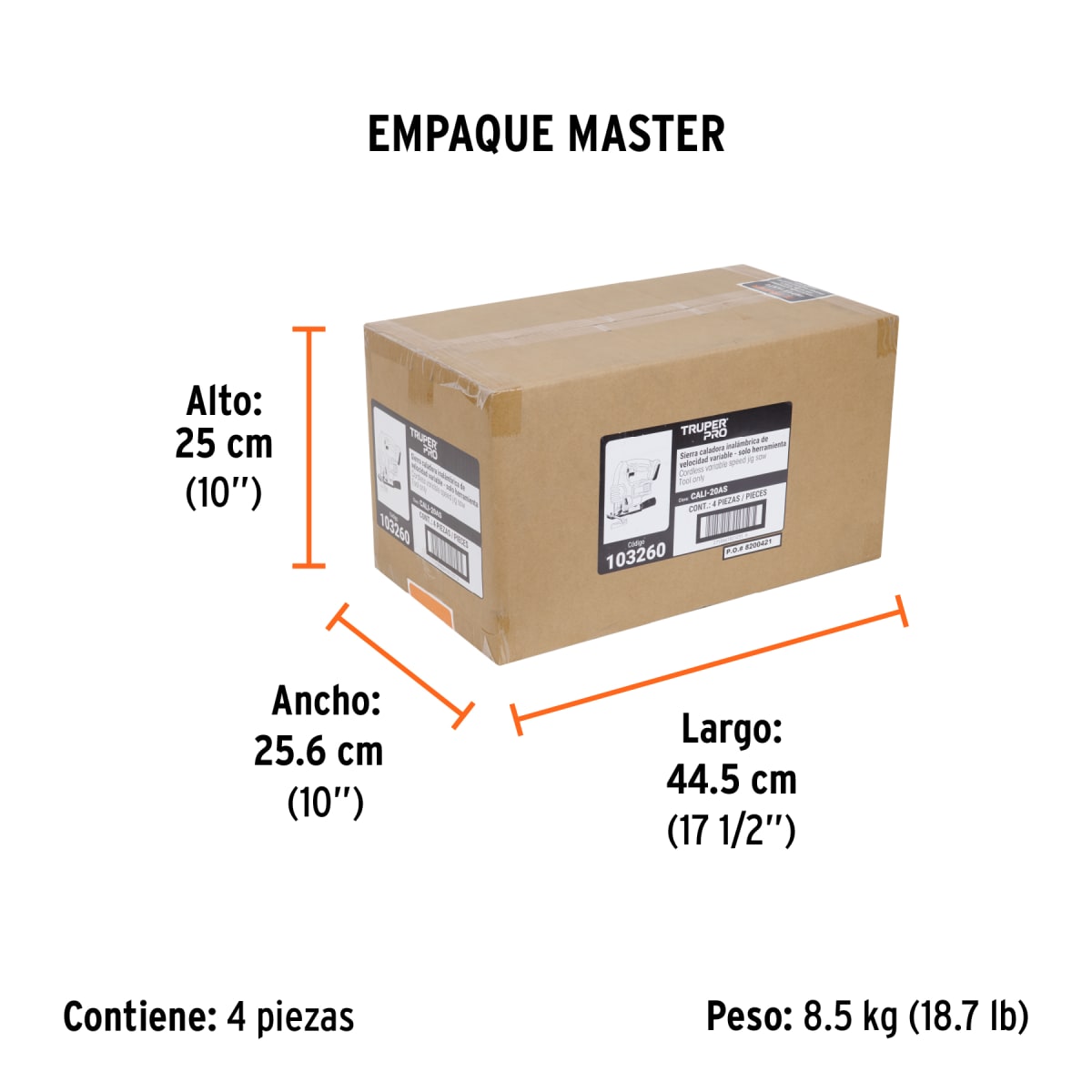 Sierra Caladora Inalámbrica 20Vol Sin Bat Truper 1032605