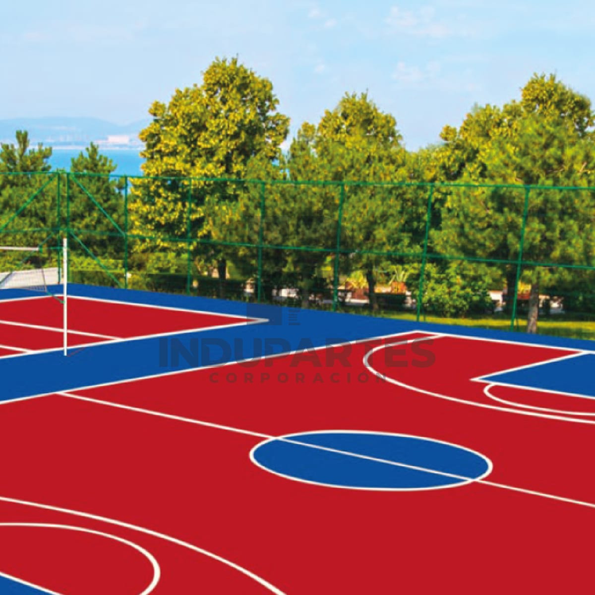 Pintura Para Losa Deportiva Cancha Color Rojo PLA-35002