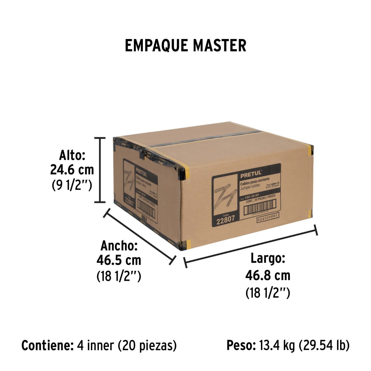 Cables pasa corriente de bateria 10 awg 2 Mts Pretul9