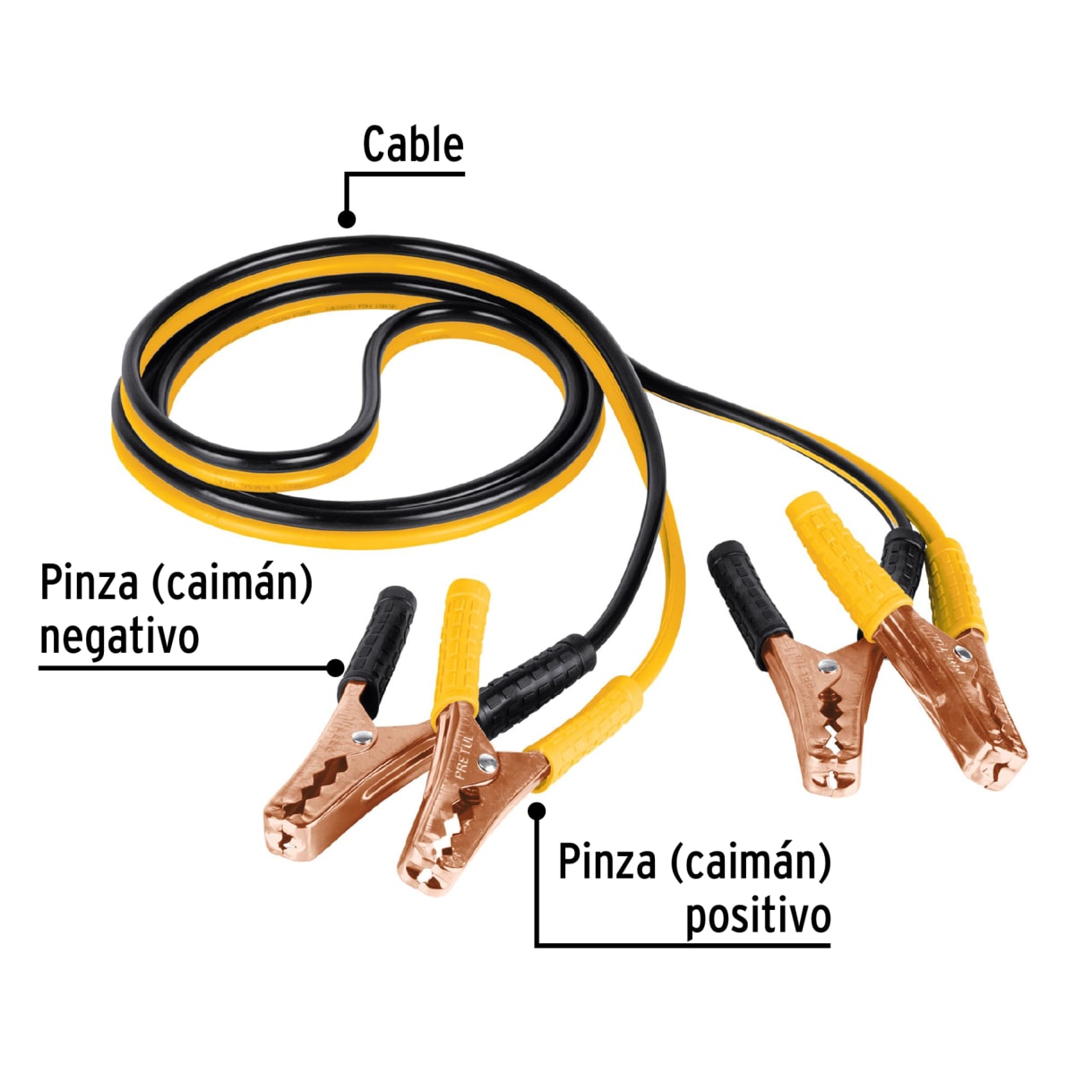 Cables pasa corriente de bateria 10 awg 2.5 con funda Pretul 228082