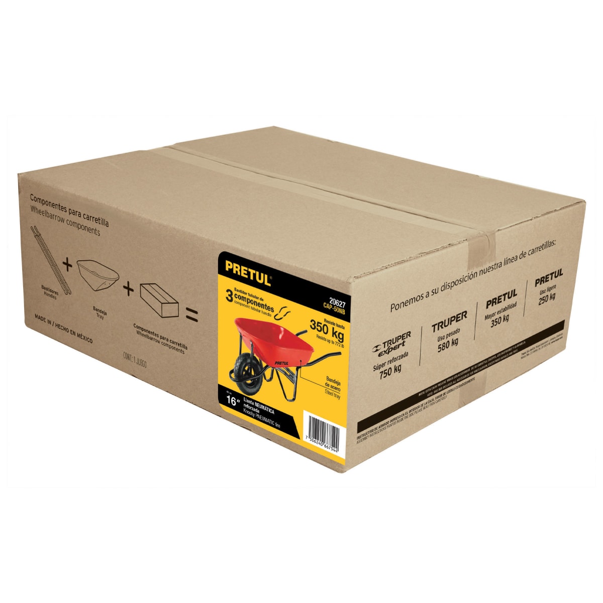 Carretilla con llanta neumática reforzada 20627 Pretul7