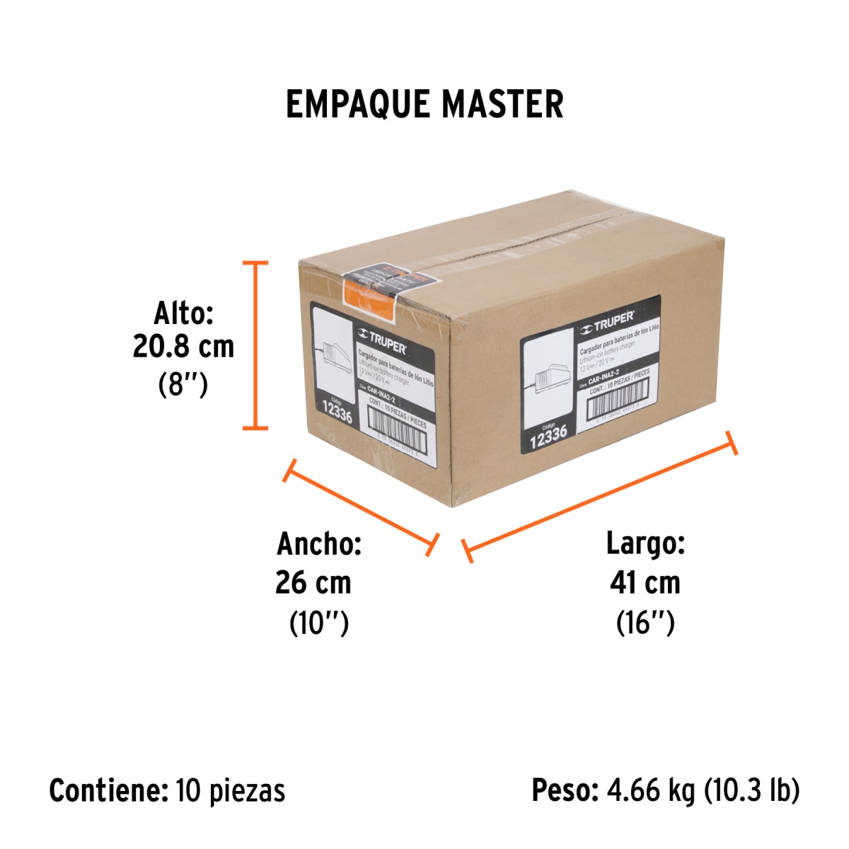 Cargador de Batería Ion de Litio 12V / 20V Truper 123365