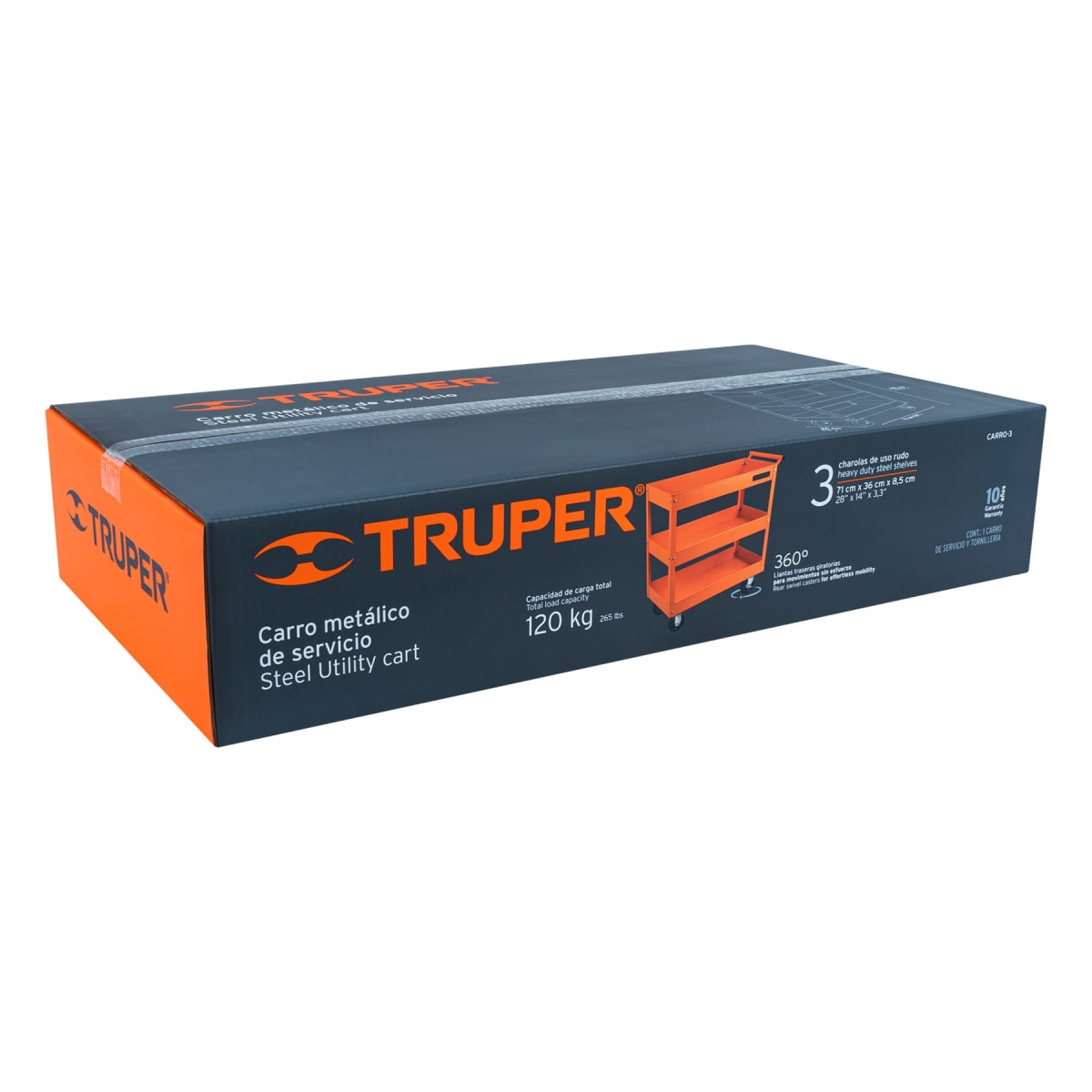 Carro De Servicio Porta Herramientas Con 3 Niveles Truper 115284