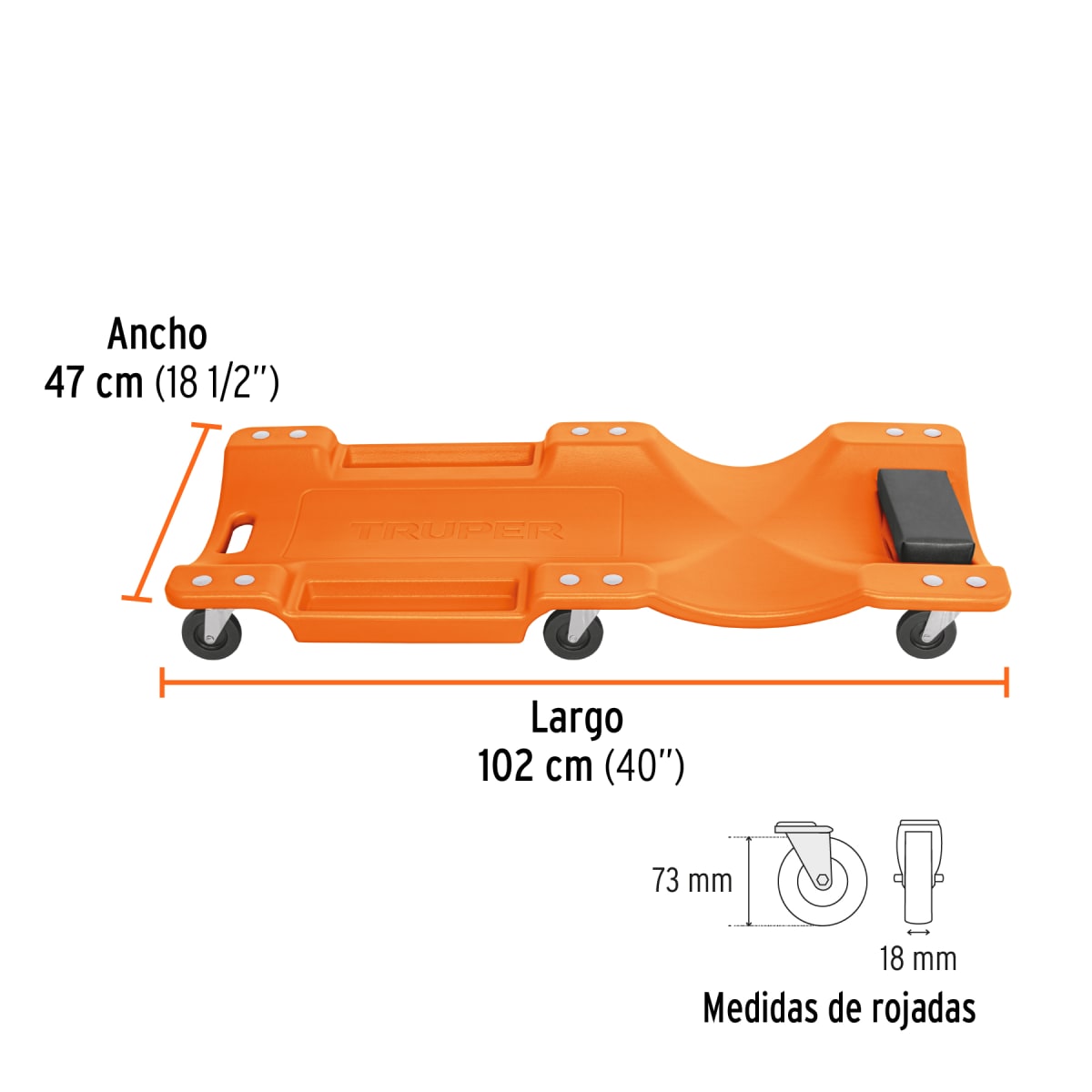 Cama De Plástico 40” Para Mecánico 100904 Truper3