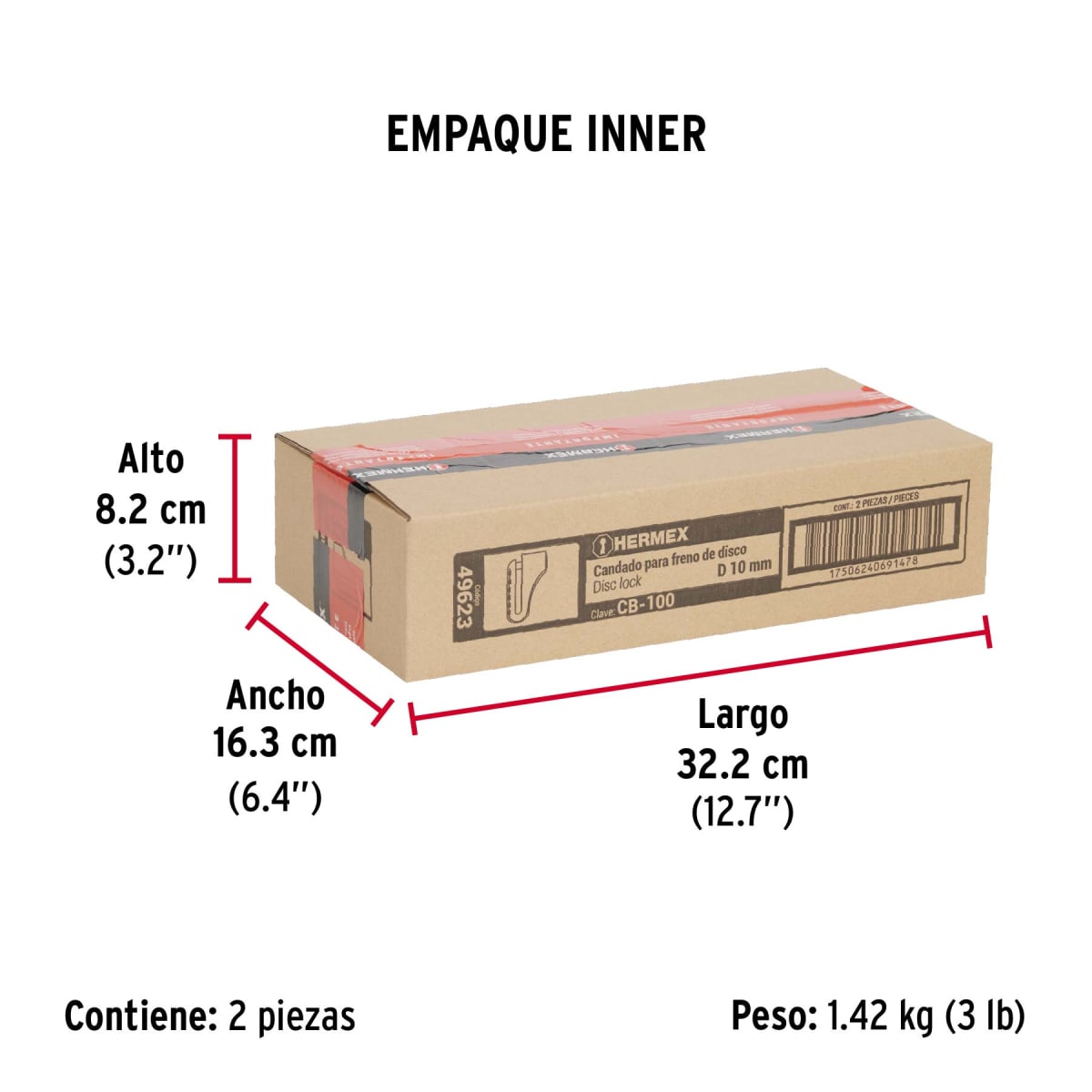 Candado para disco de motocicleta Hermex7