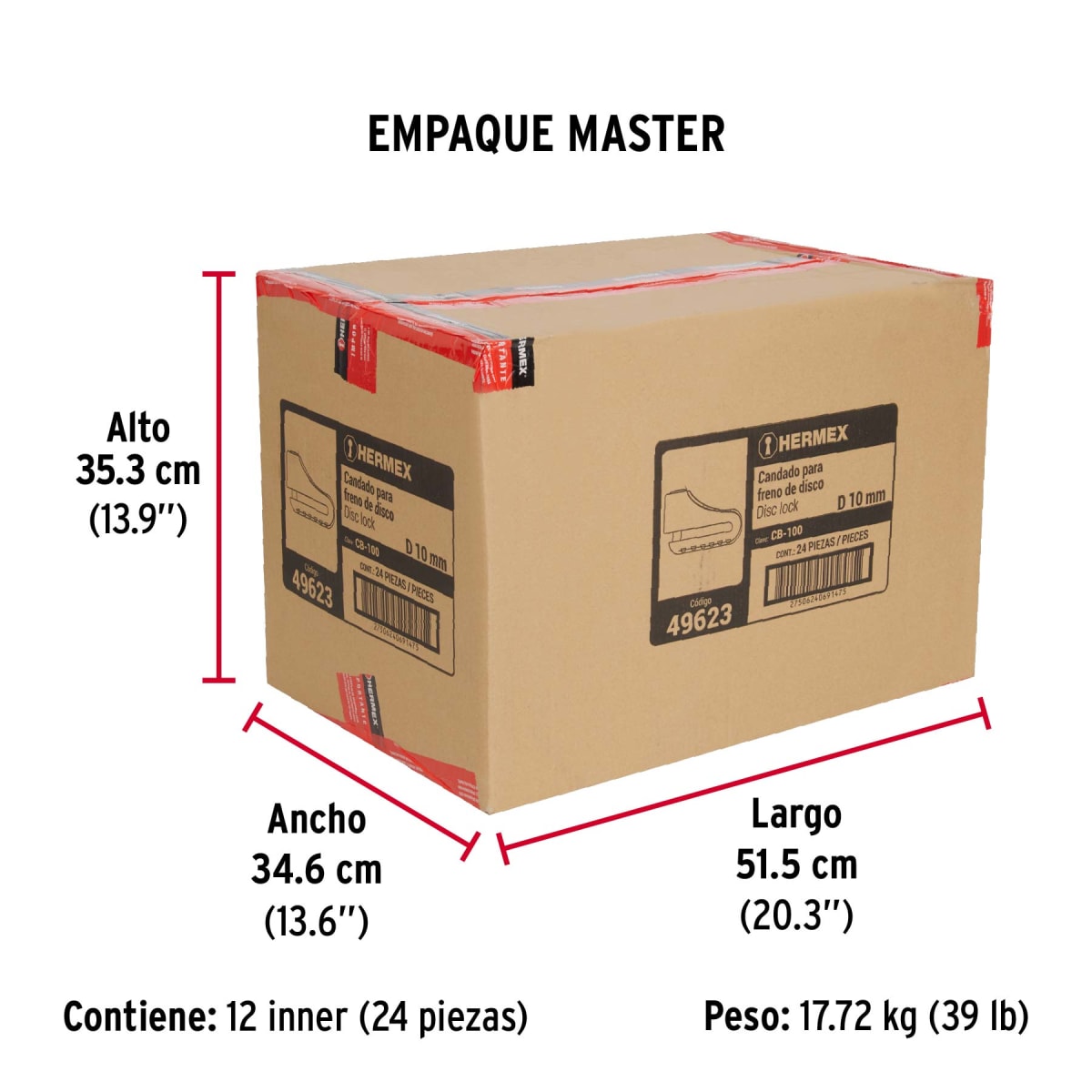 Candado para disco de motocicleta Hermex8