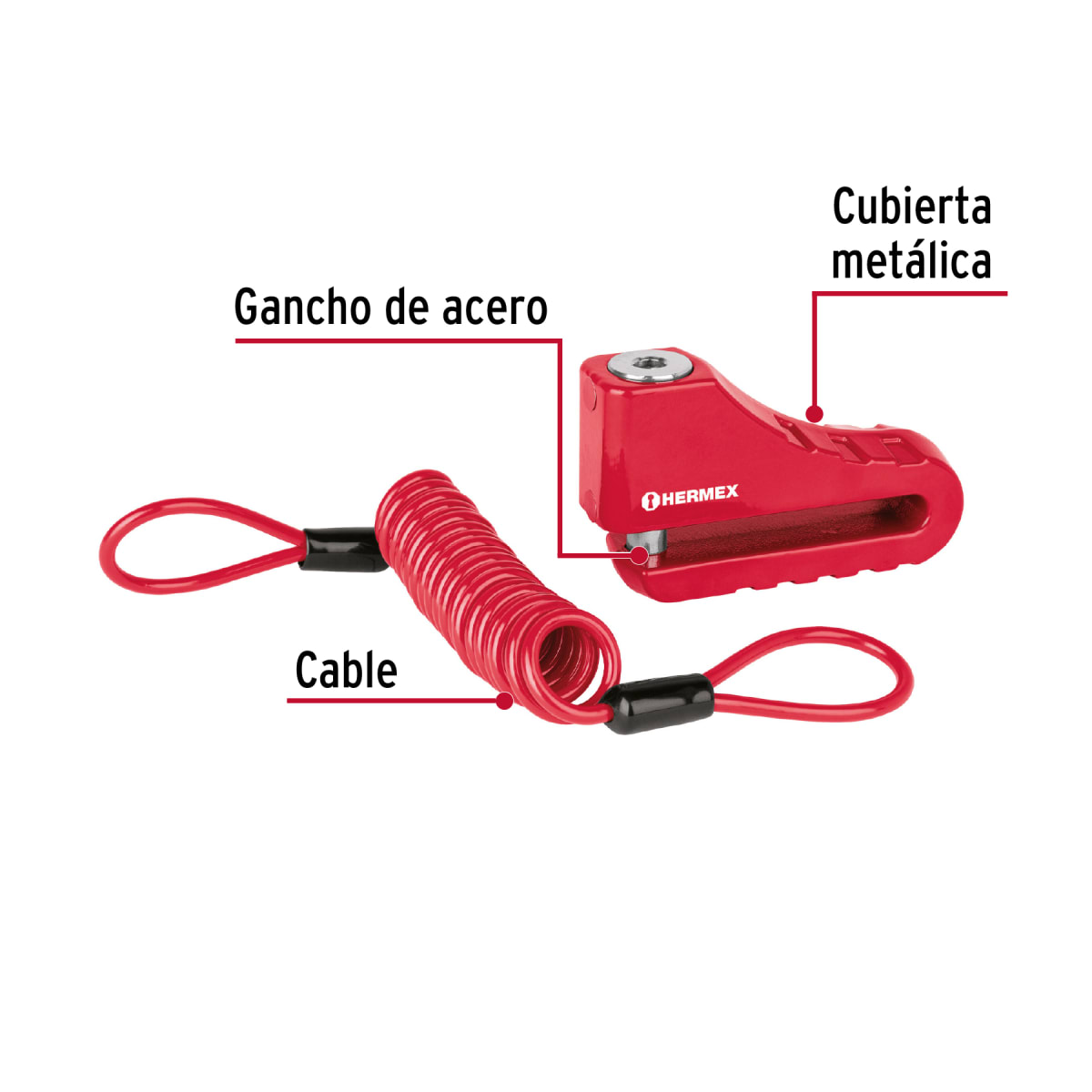 Candado para disco de motocicleta Hermex4