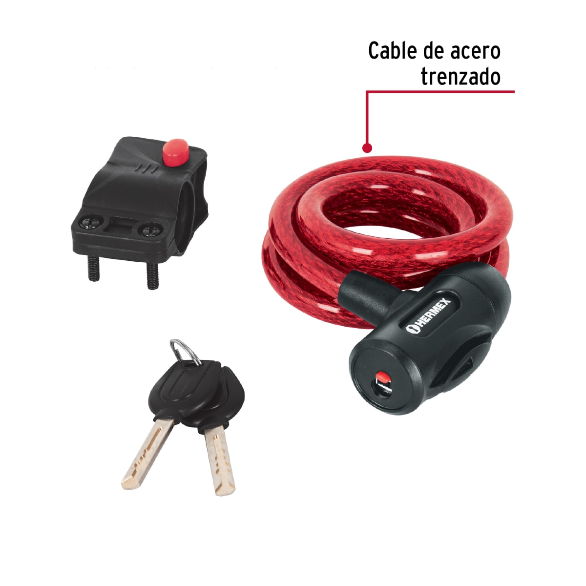 Candado De Cable Con Llave 12 mm x 1 Mt Truper 439232
