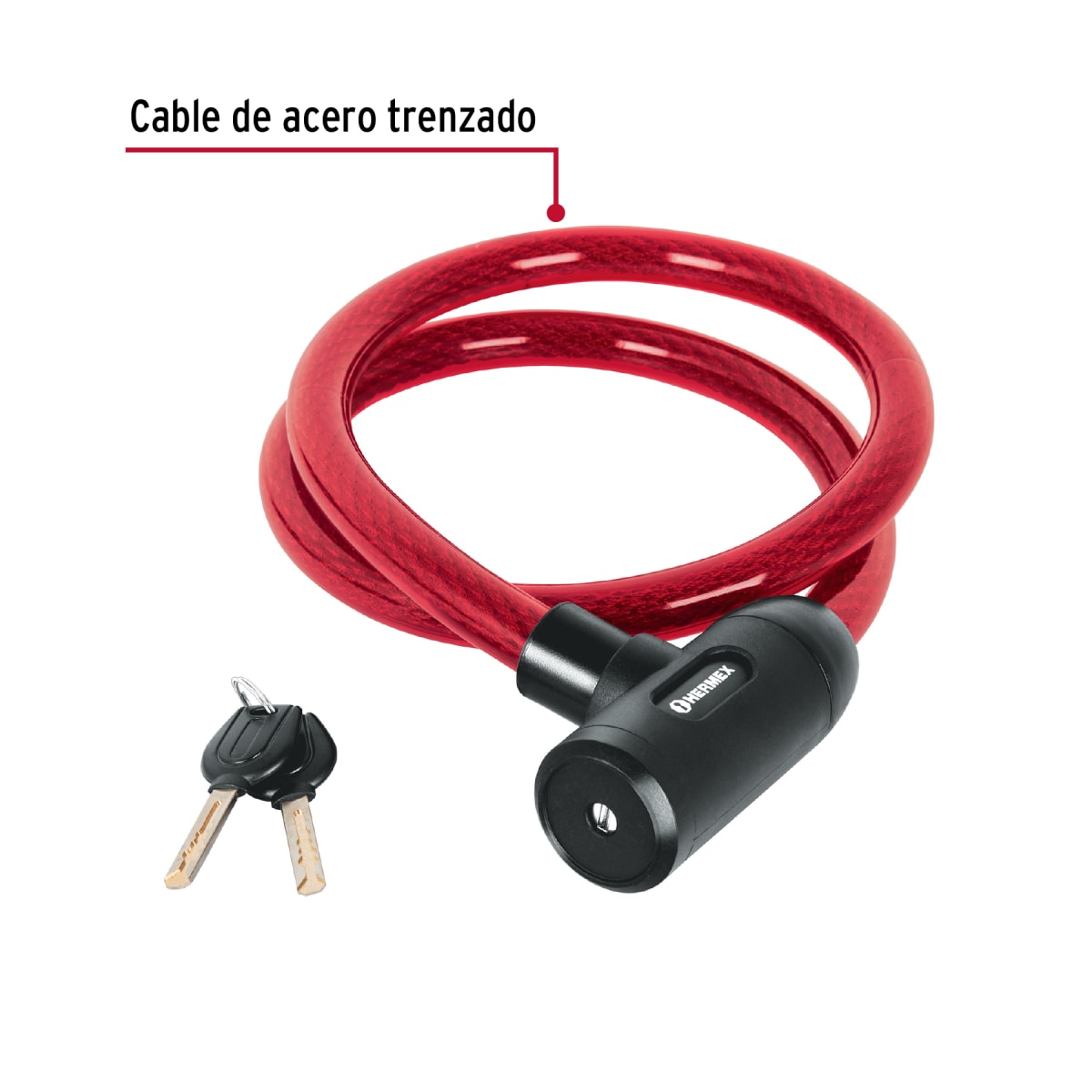 Candado De Cable Con Llave 20 mm x 1.20 Mt Hermex 439213