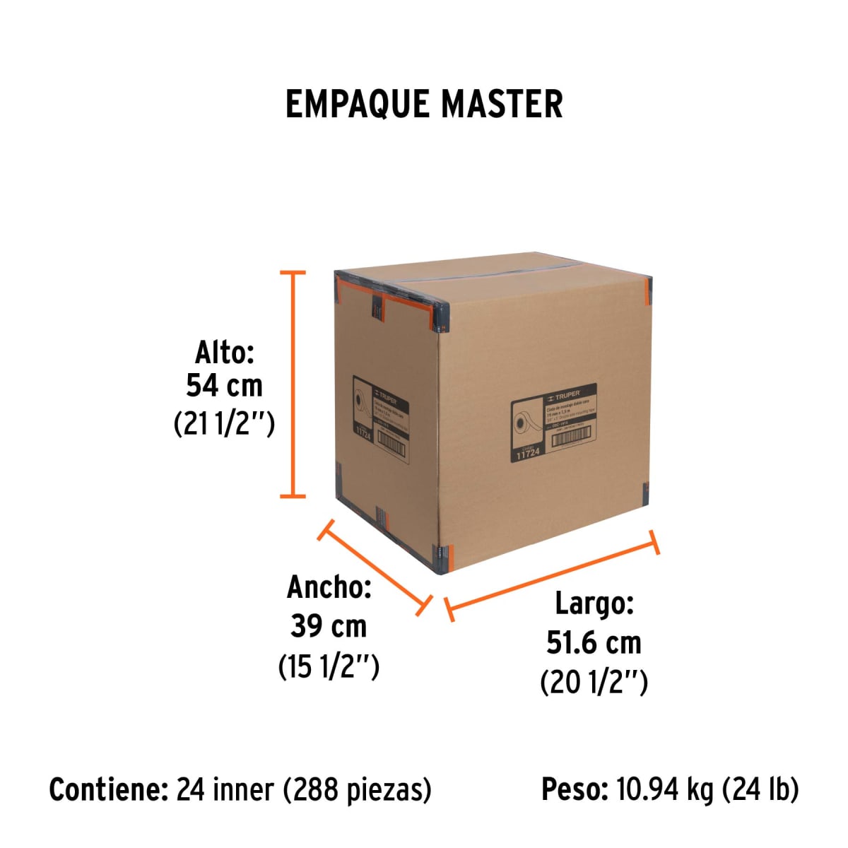Cinta Doble Contacto De 19 Mm x 1.5 m Truper 117244
