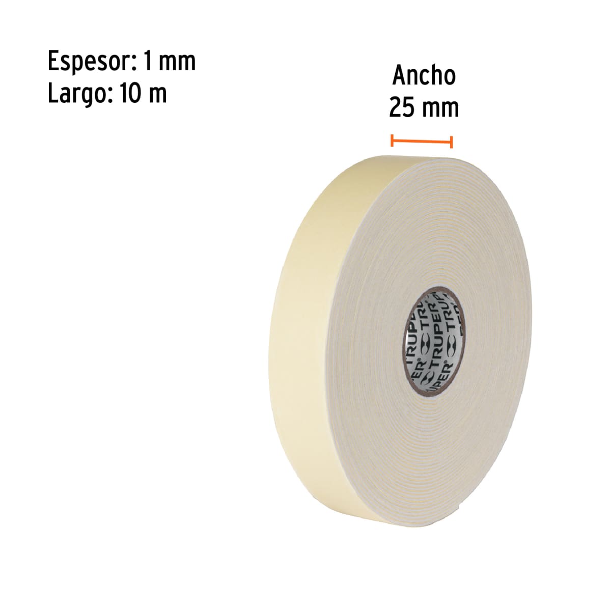 Cinta Doble Contacto De 25 Mm x 10 m2