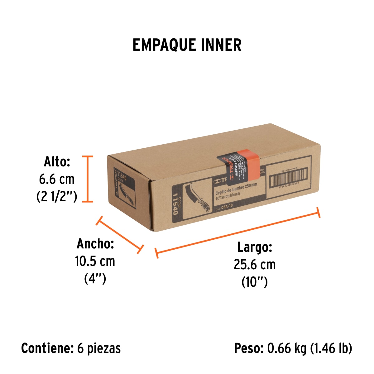 Cepillo De Alambre Curvo Anti-Chispa Acero Latonado Truper 115404