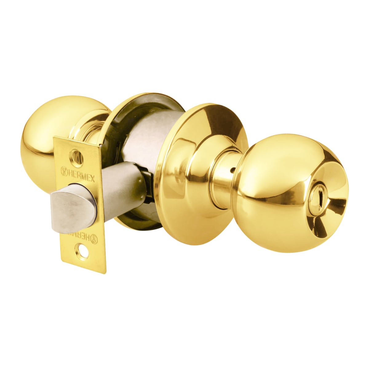Cerradura Pomo Latón Brillante Baño Hermer 434712