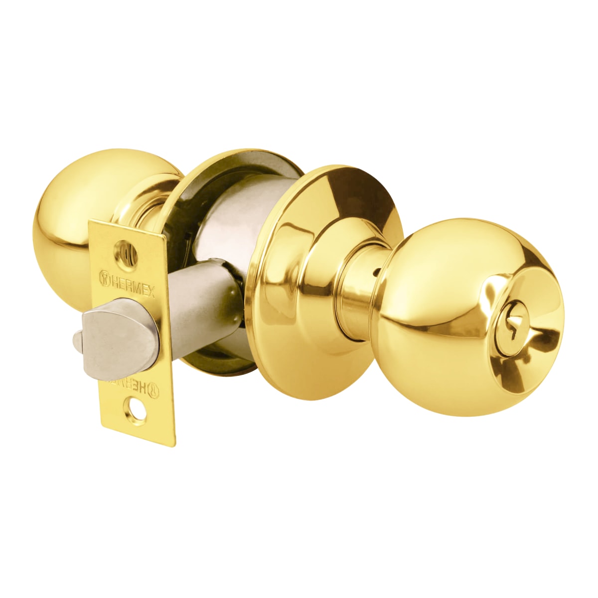 Cerradura Pomo Latón Brillante habitación Hermex 434732