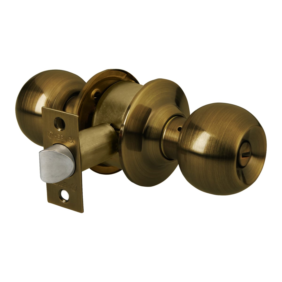 Cerradura Pomo Acero Inox Latón antiguo Baño Hermex 434682