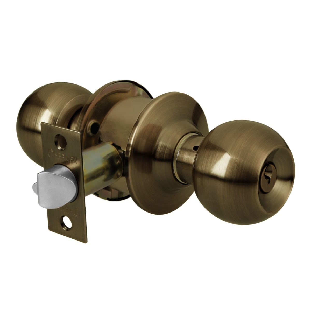 Cerradura Pomo Acero Inox Latón antiguo Entrada Hermex 434692