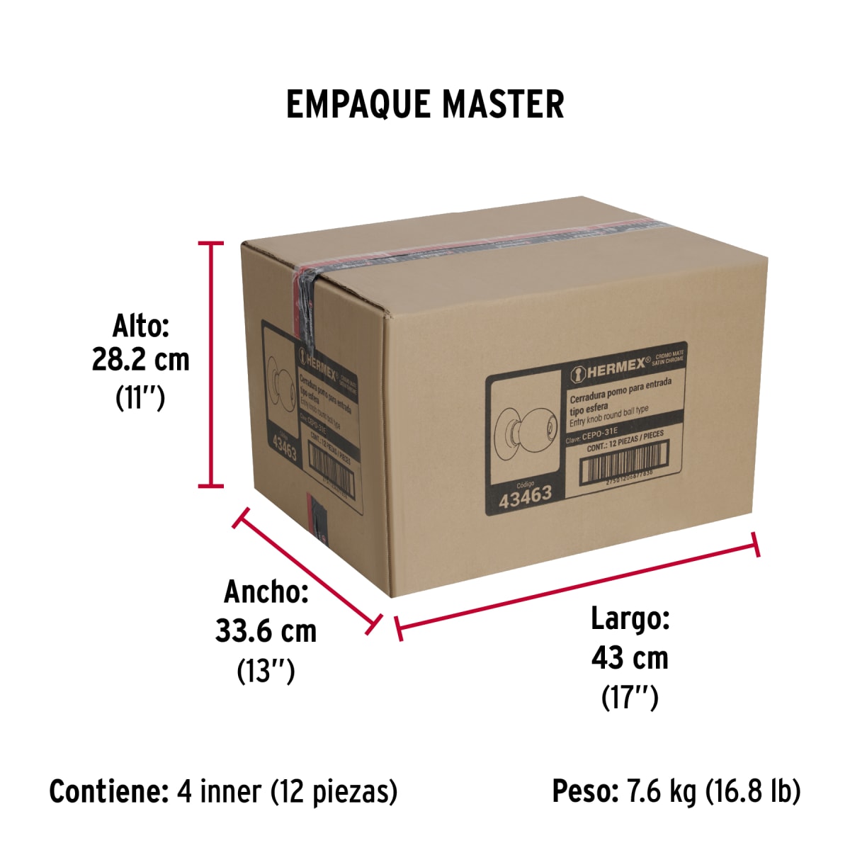 Cerradura Pomo Acero Inoxidable Entrada 434638