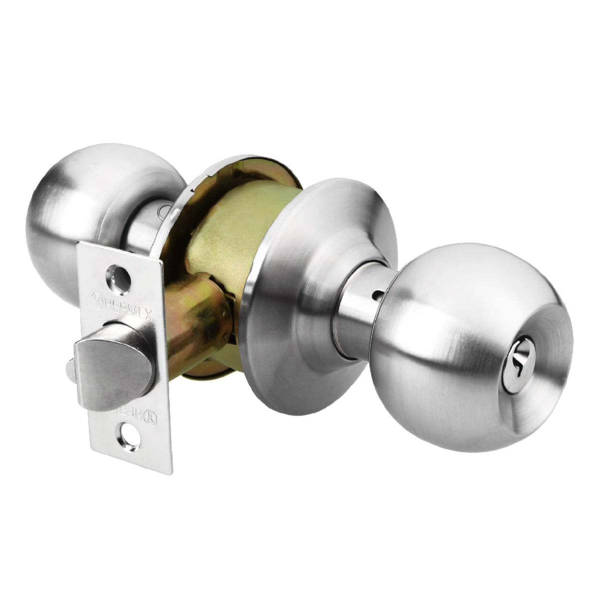 Cerradura Pomo Acero Inoxidable Habitación Hermex 434642