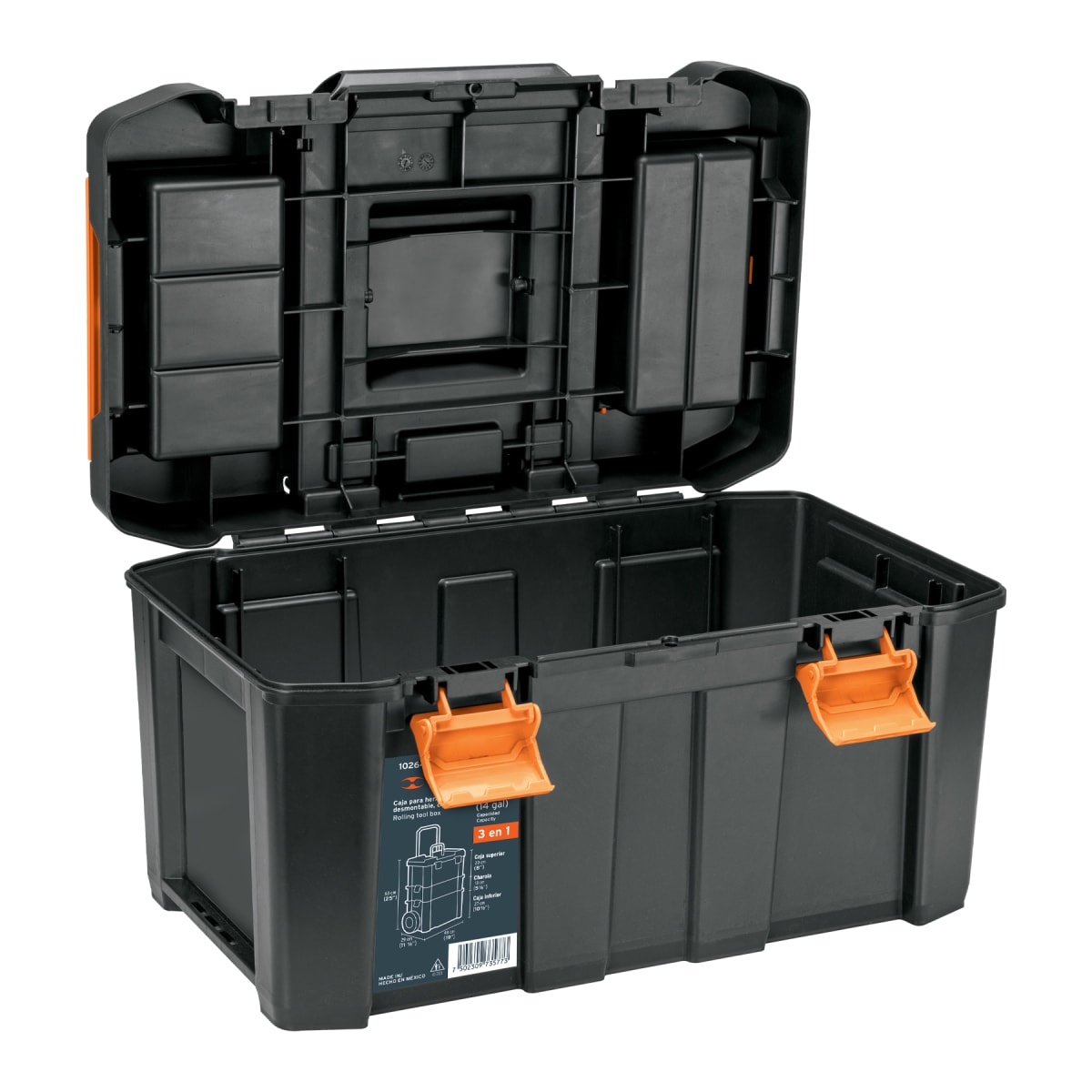 Caja Para Herramienta Con Ruedas 3 En 1 Desmontable Truper 1026446