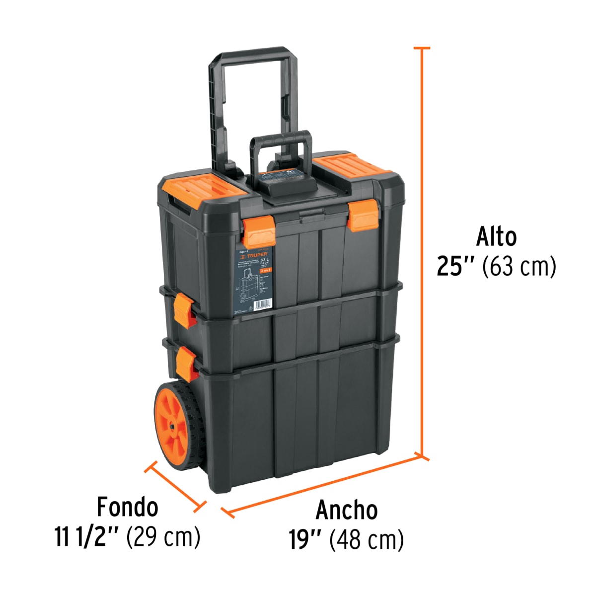 Caja Para Herramienta Con Ruedas 3 En 1 Desmontable Truper 1026443
