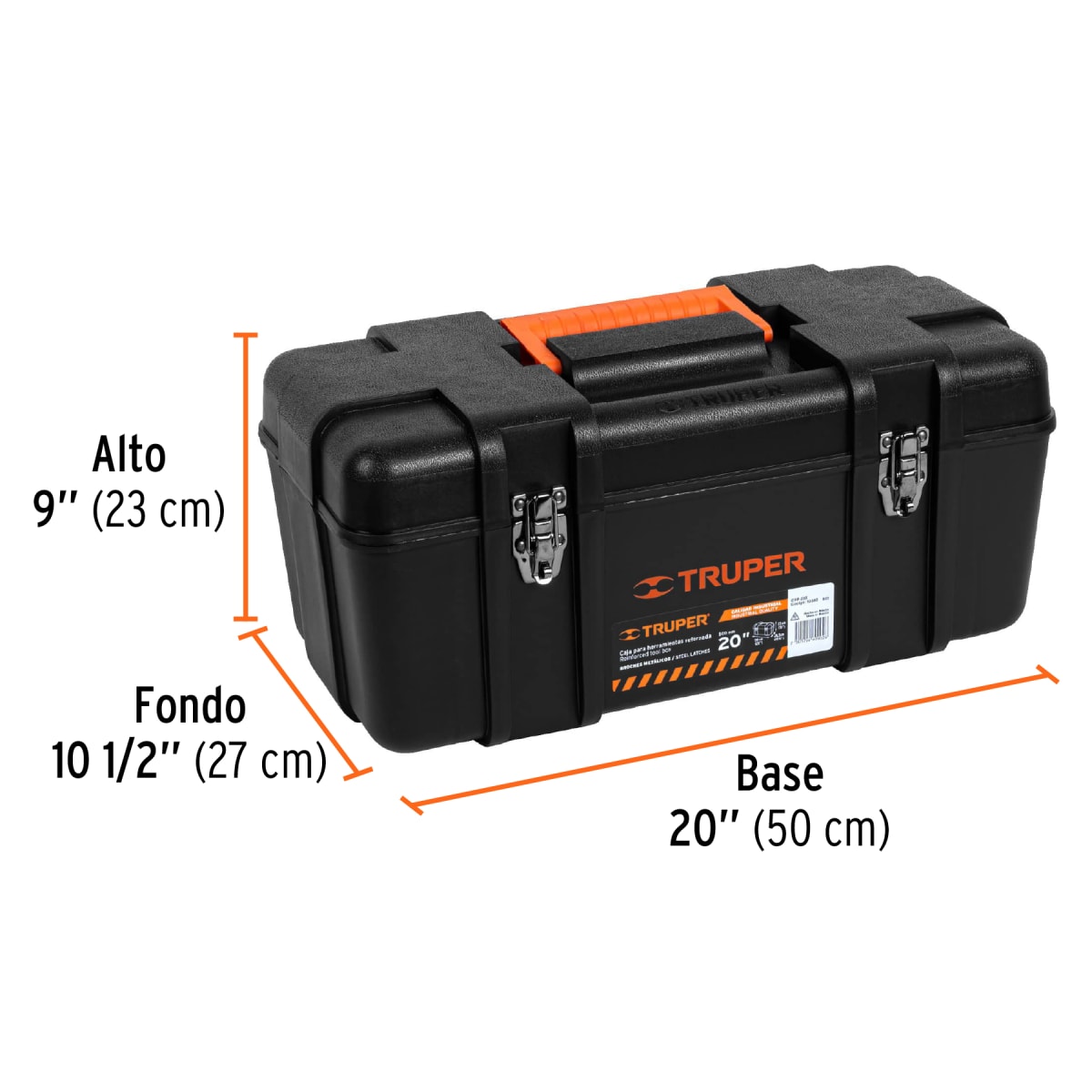 Caja para herramienta industrial broches metálicos Truper 103804