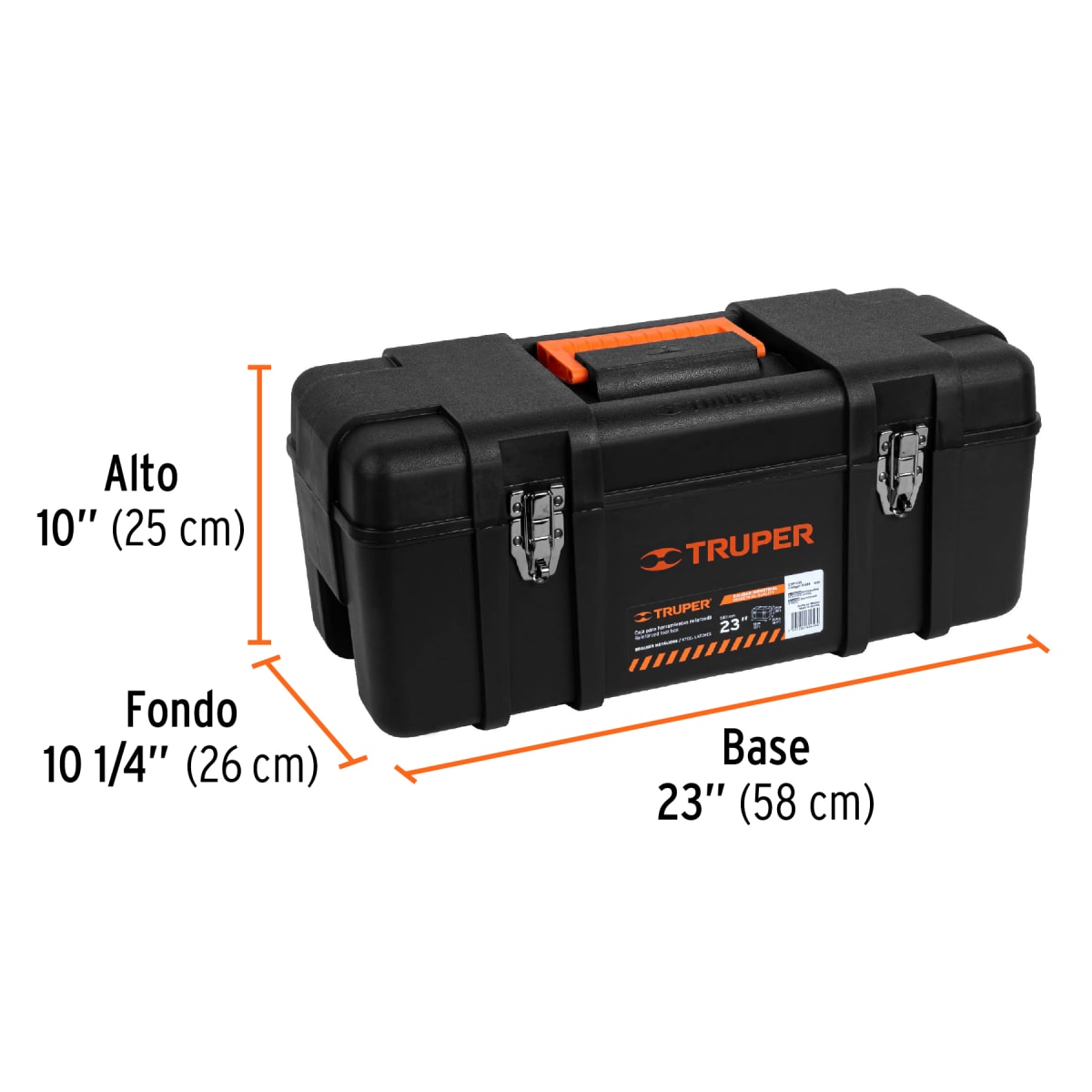 Caja para herramienta industrial broches metálicos Truper 115063