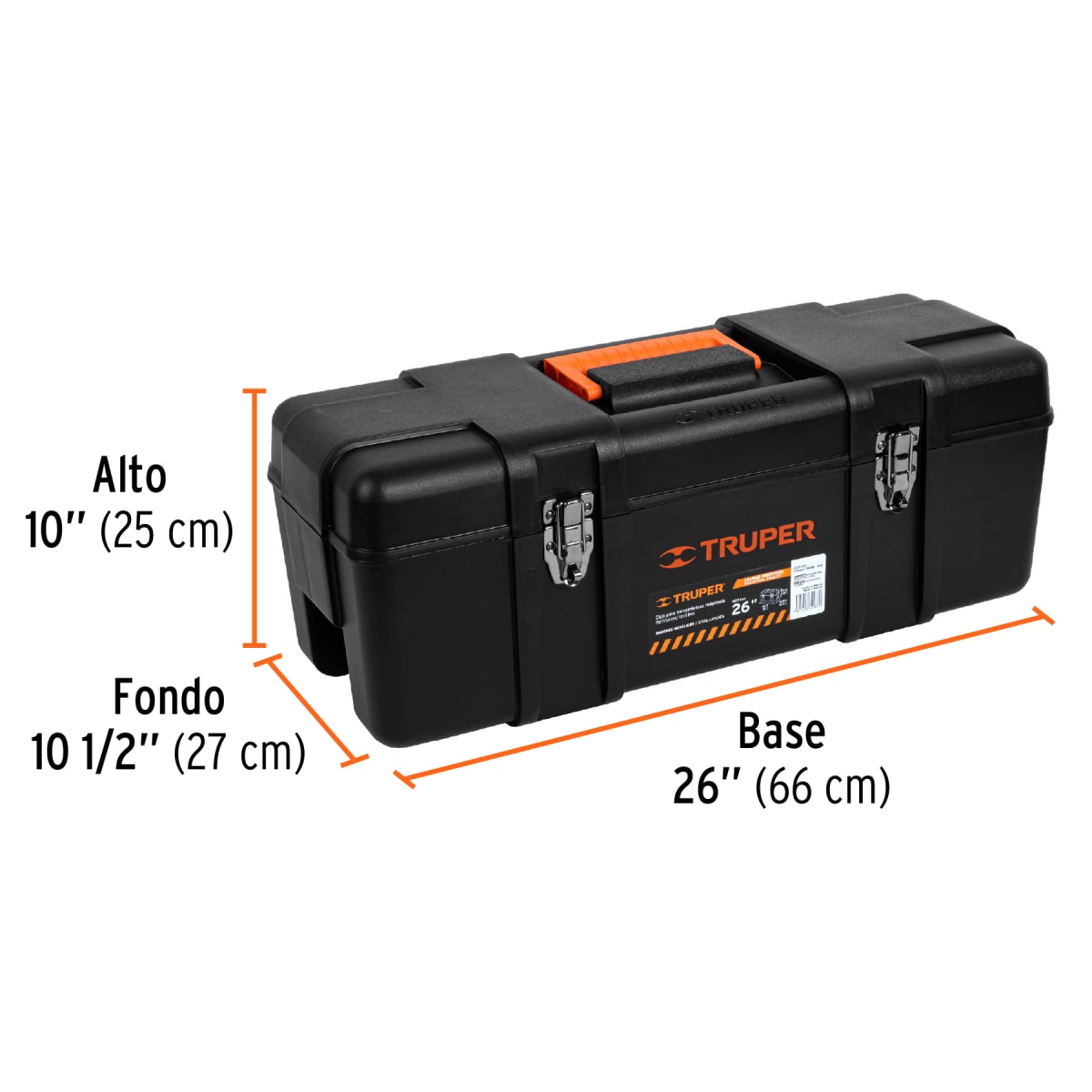 Caja para herramienta industrial broches metálicos Truper 198823