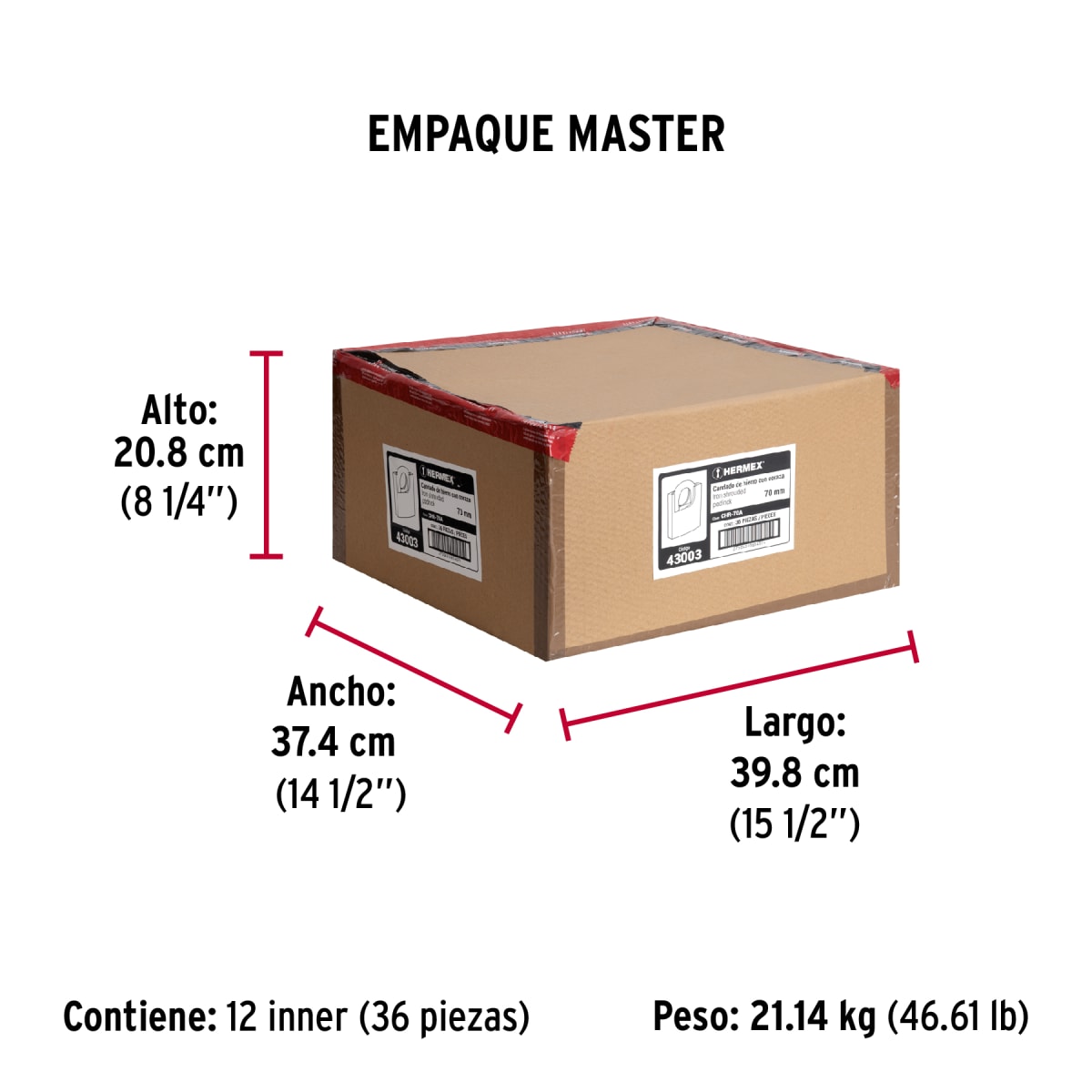 Candado Cuerpo Acorazado De Hierro Alta Seguridad 70 Mm Hermex 430038