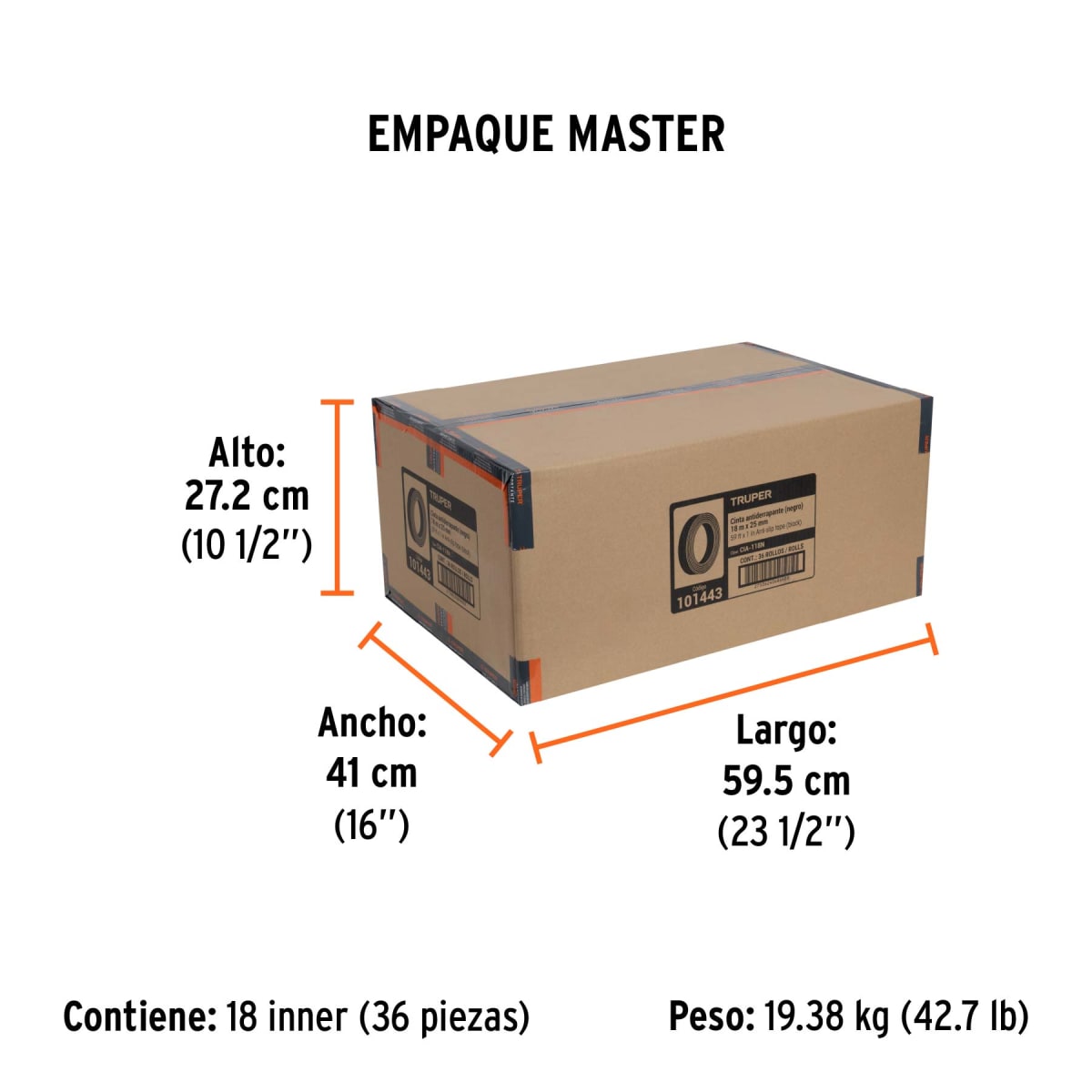 Cinta Antiderrapante Negra 25mm (1
