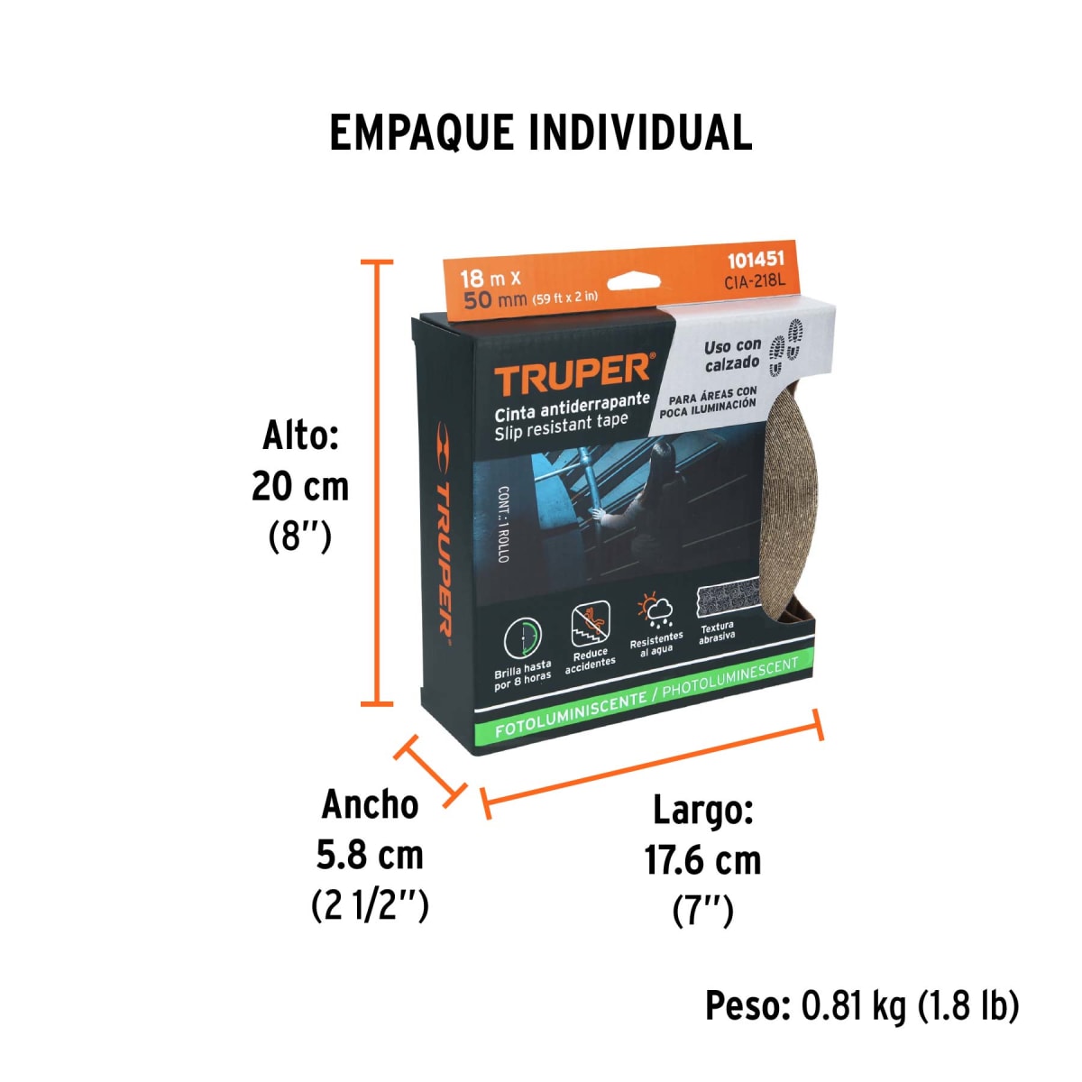 Cinta Antideslizante Fotoluminiscente 2
