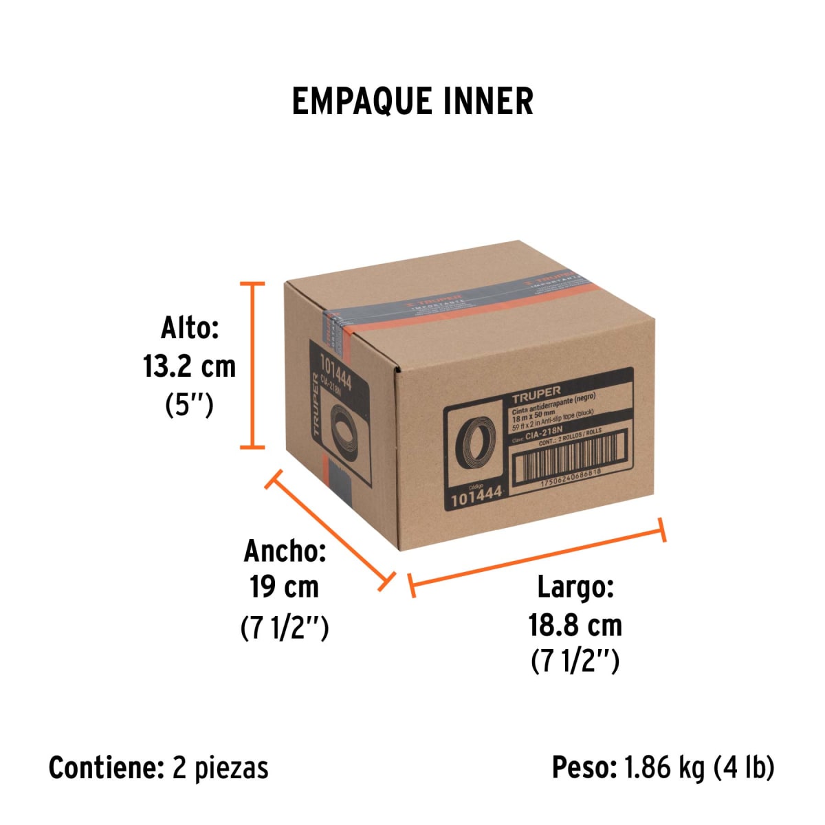 Cinta Antiderrapante Negra 50mm (2