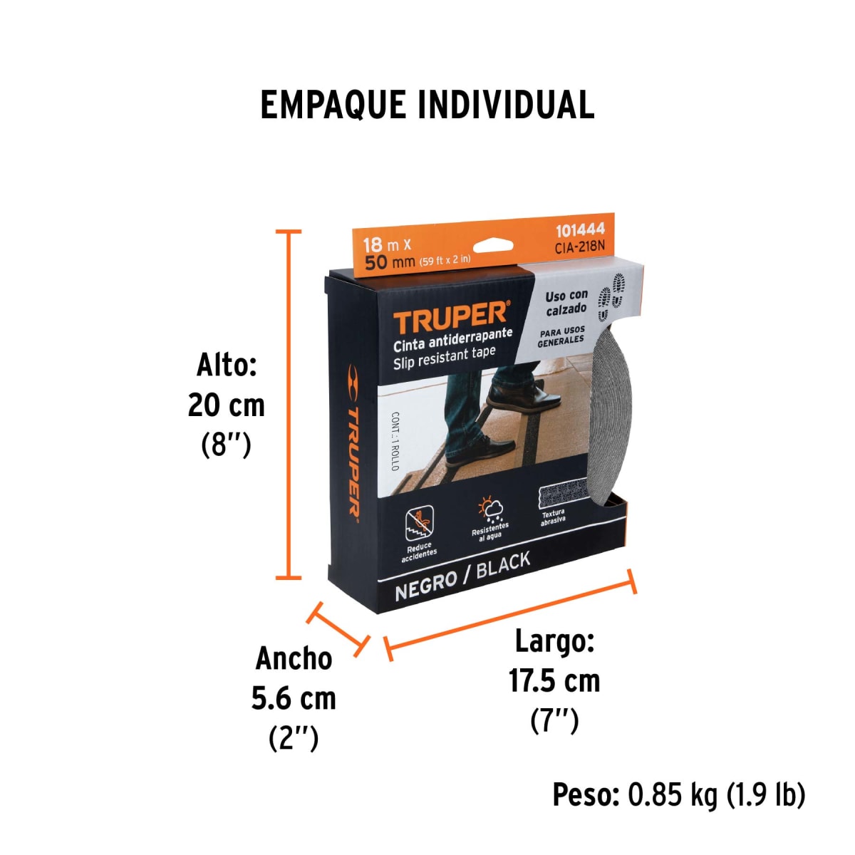 Cinta Antiderrapante Negra 50mm (2