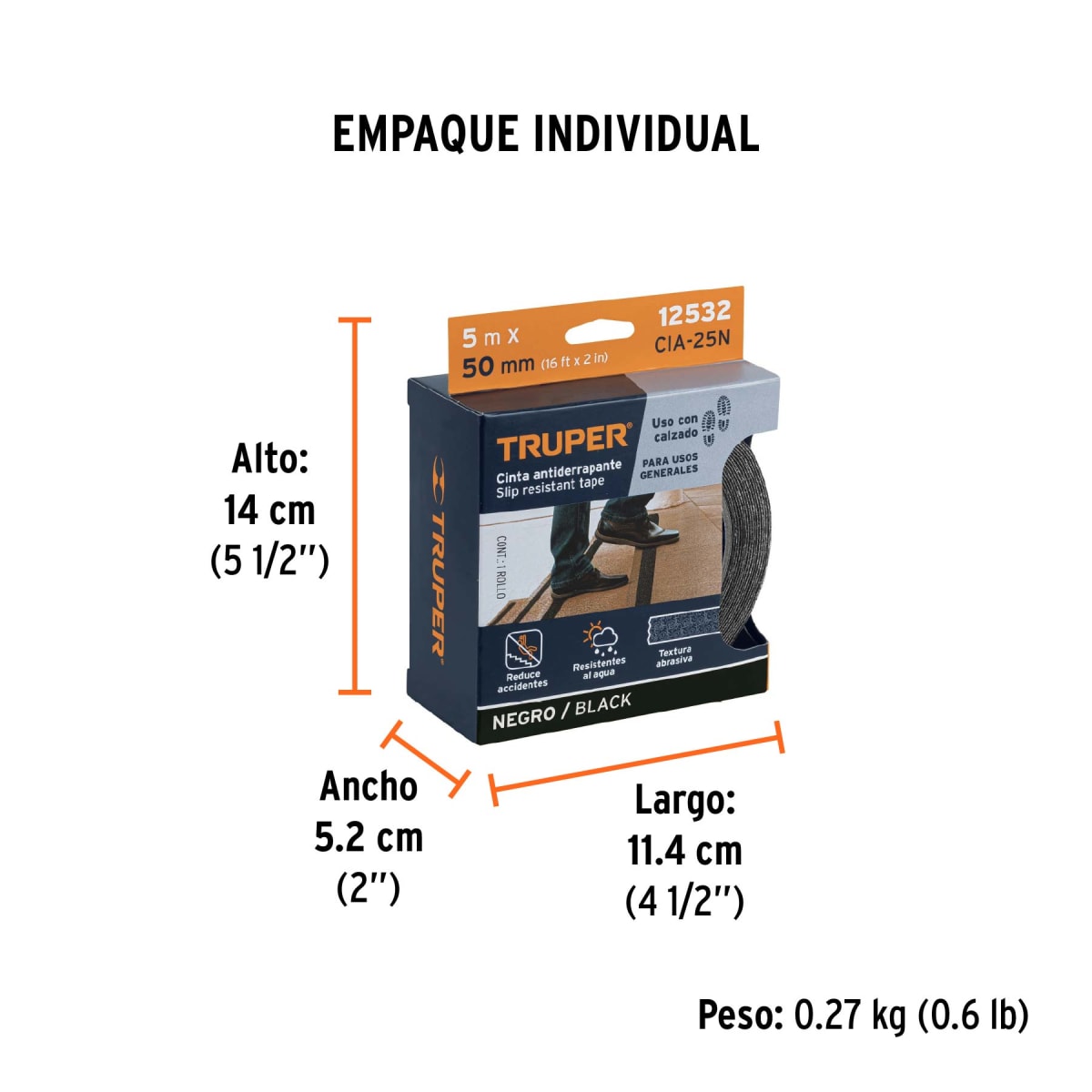 Cinta Antiderrapante Negra 50mm (2