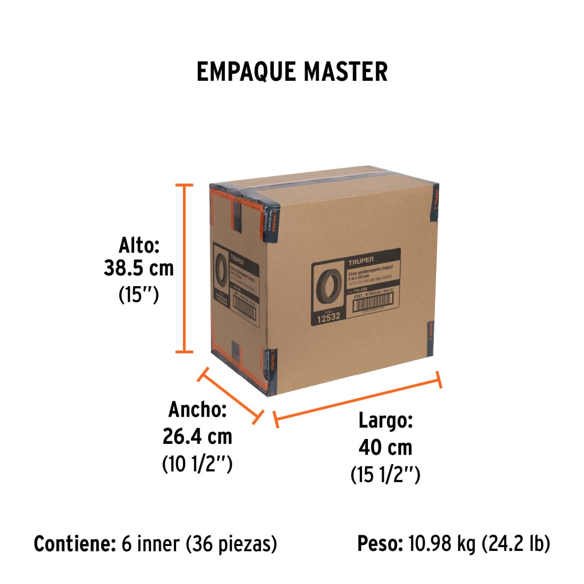 Cinta Antiderrapante Negra 50mm (2