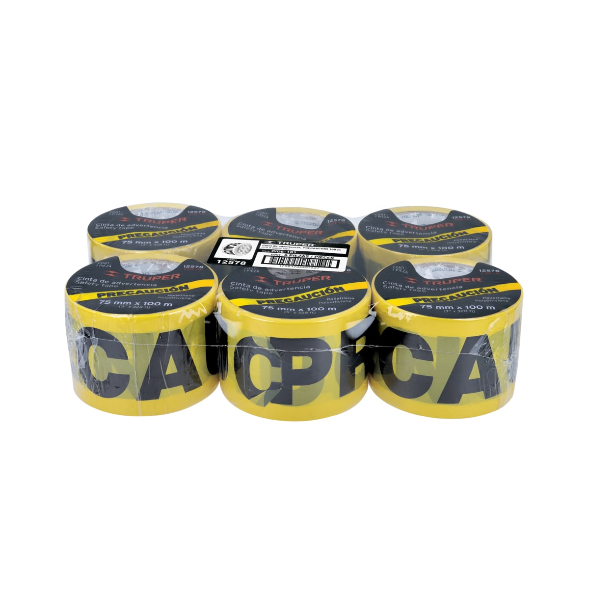 Cinta de Seguridad Amarilla/Precaución 100 Mts 12578 Truper6