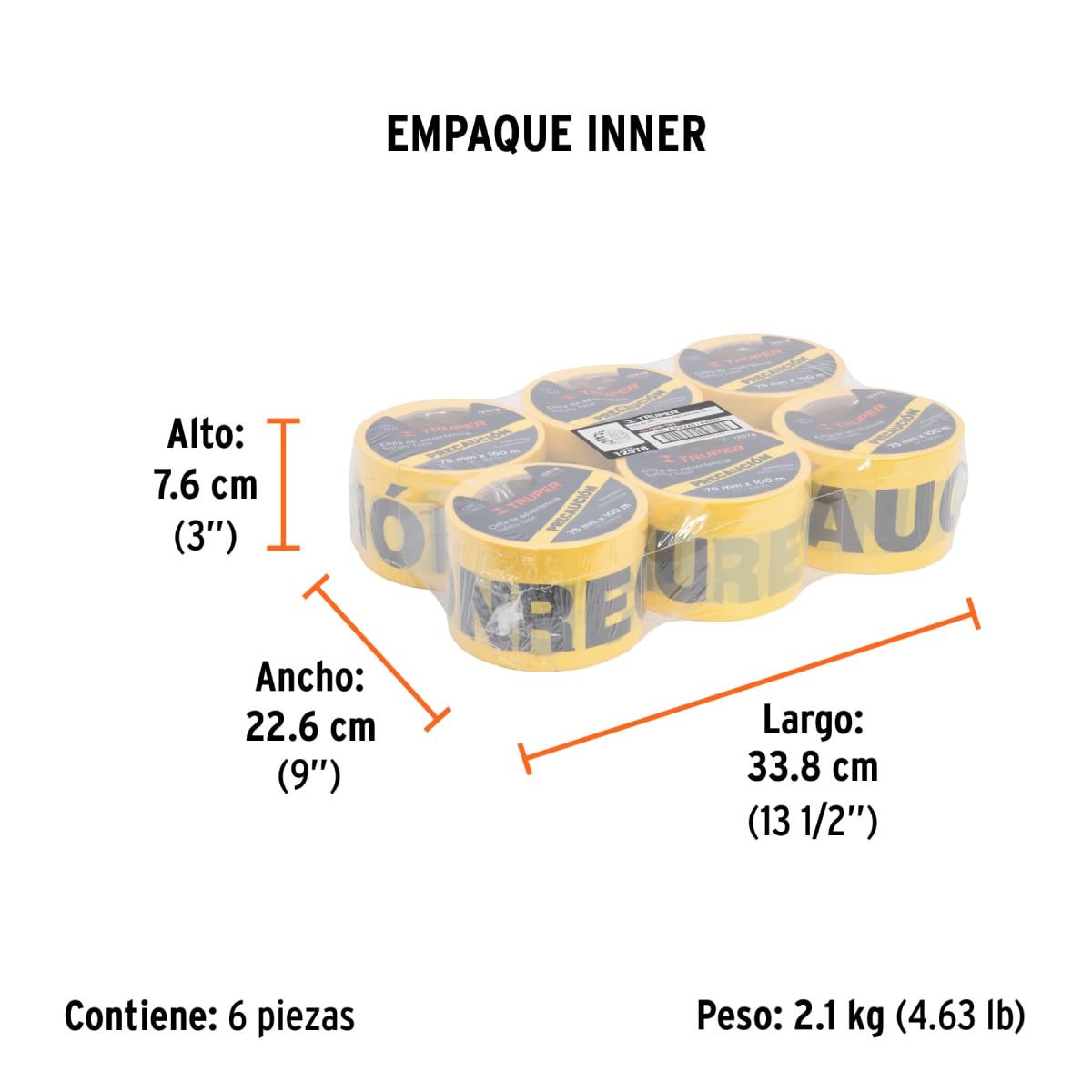 Cinta de Seguridad Amarilla/Precaución 100 Mts 12578 Truper4
