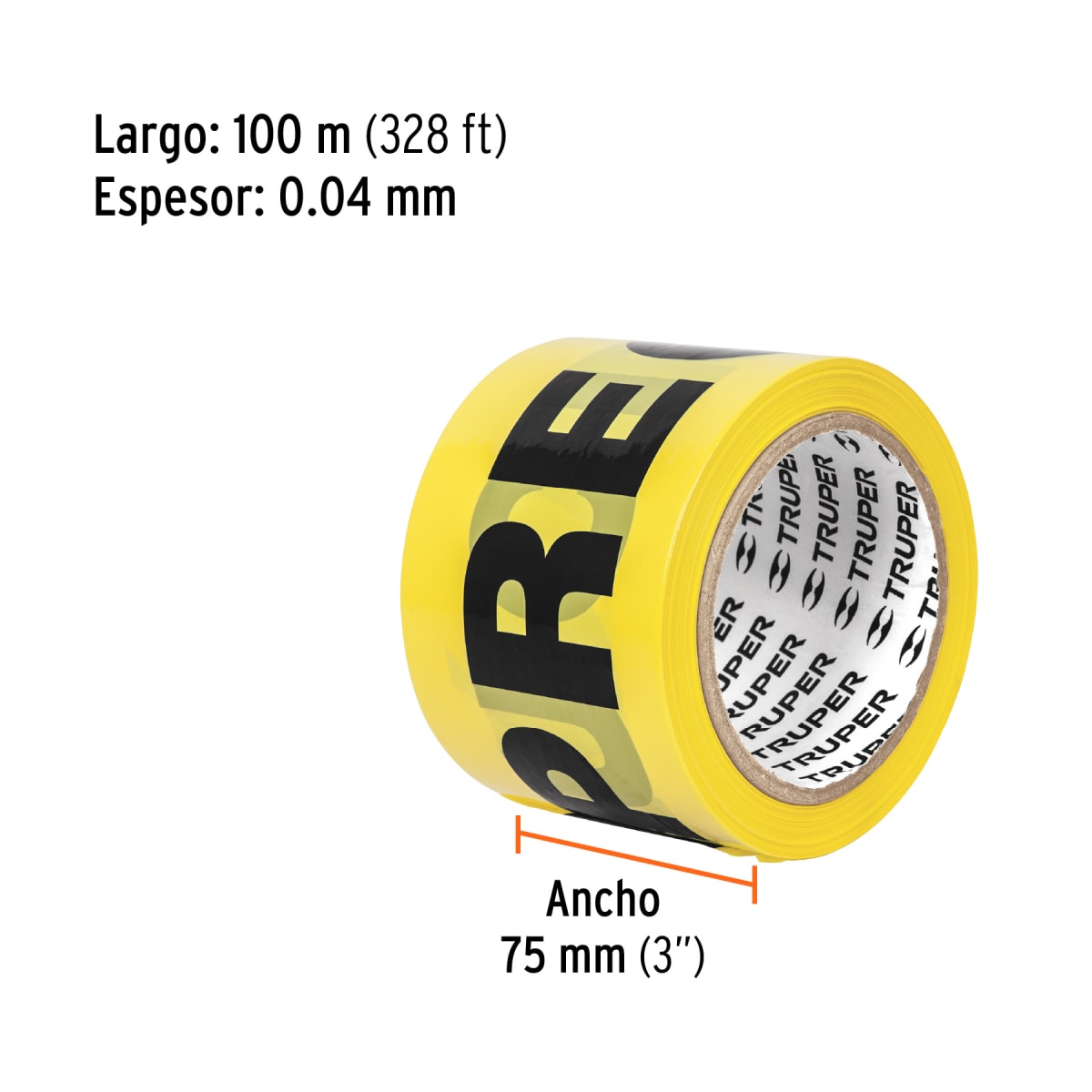 Cinta de Seguridad Amarilla/Precaución 100 Mts 12578 Truper3