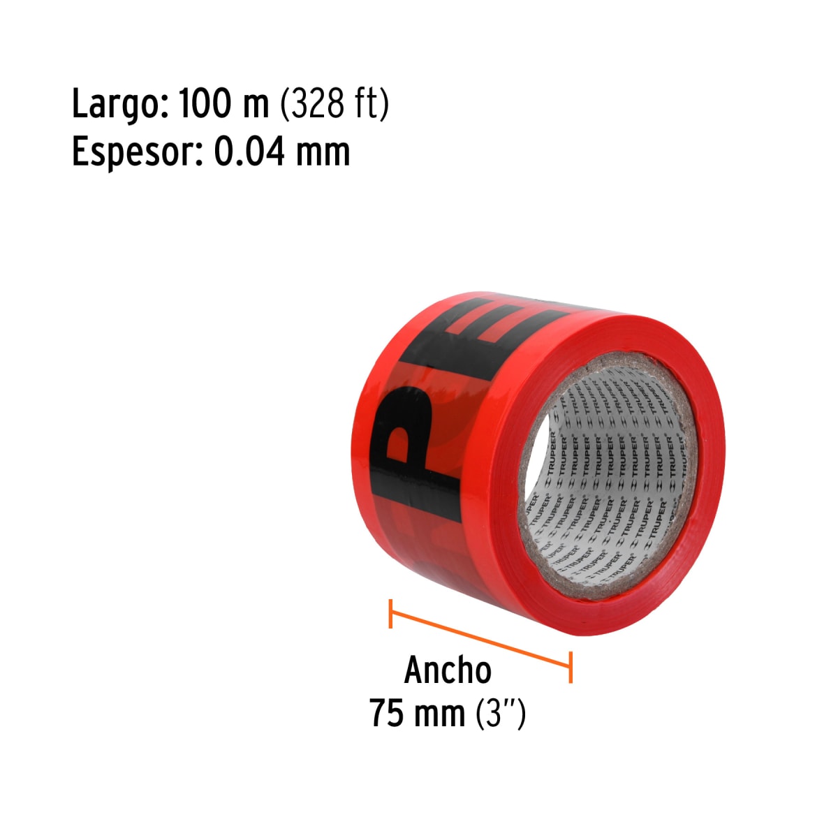 Cinta de Seguridad Rojo/Peligro 100 Mts 13979 Truper3