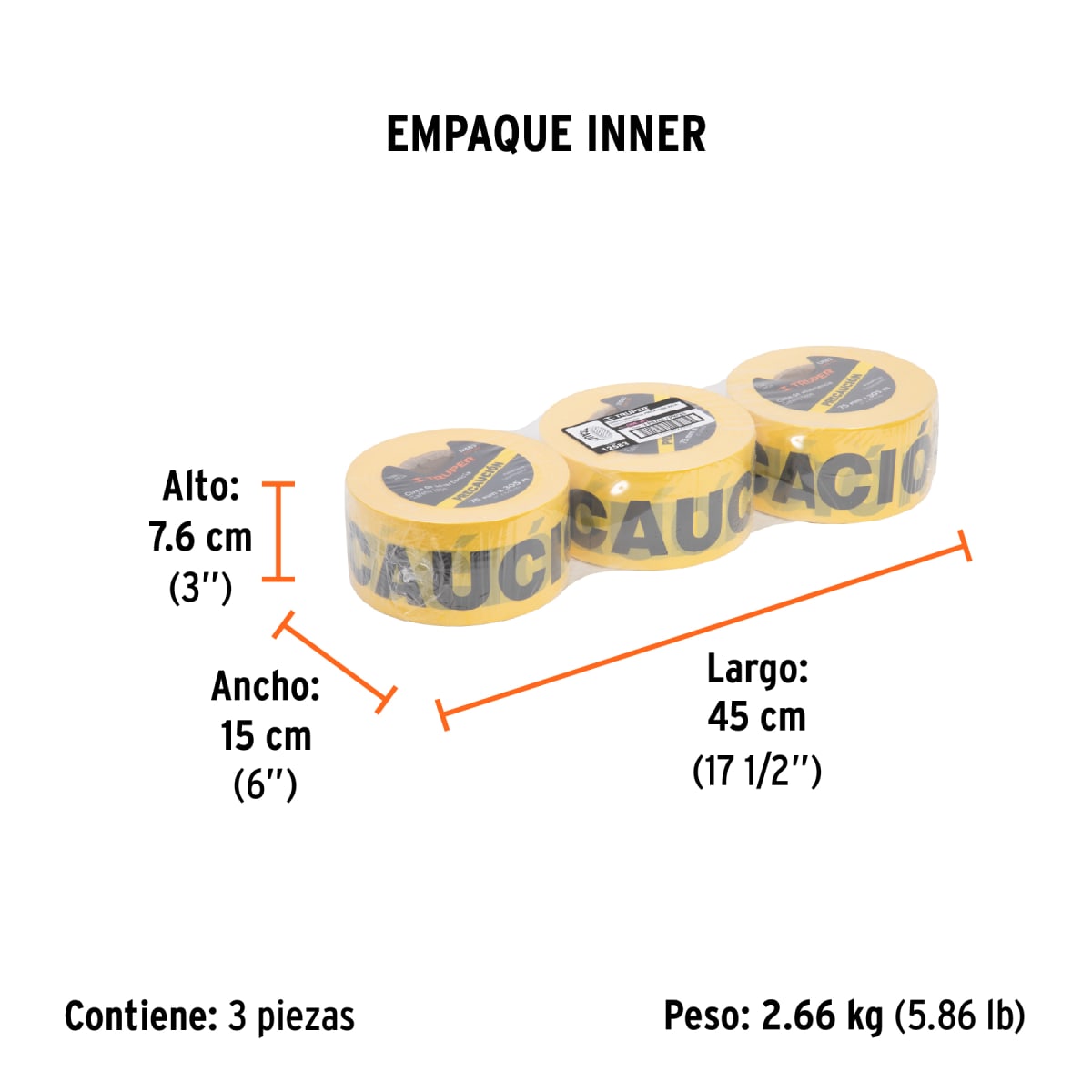 Cinta de Seguridad Amarilla/Precaución 304.8 Mts 12583 Truper5