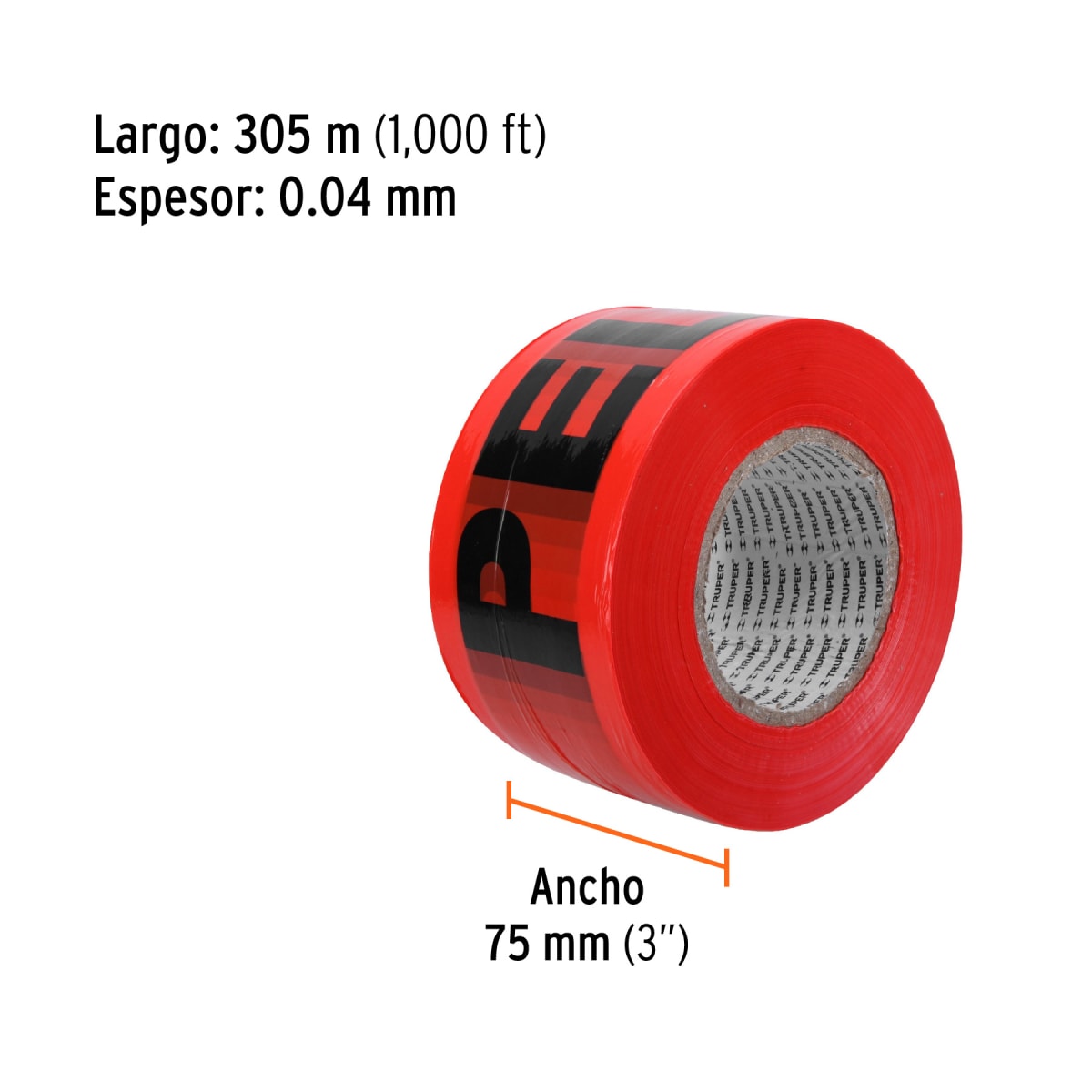 Cinta de Seguridad Rojo/Peligro 304.8 Mts 12585 Truper2