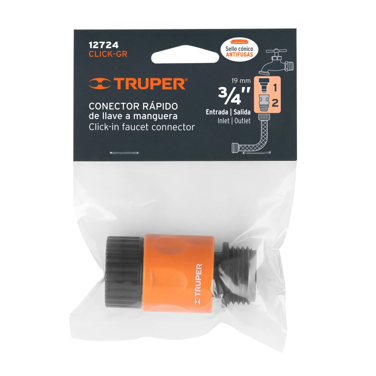 Conector Sist. Click Conx.Rap. Llave 12724 Truper3